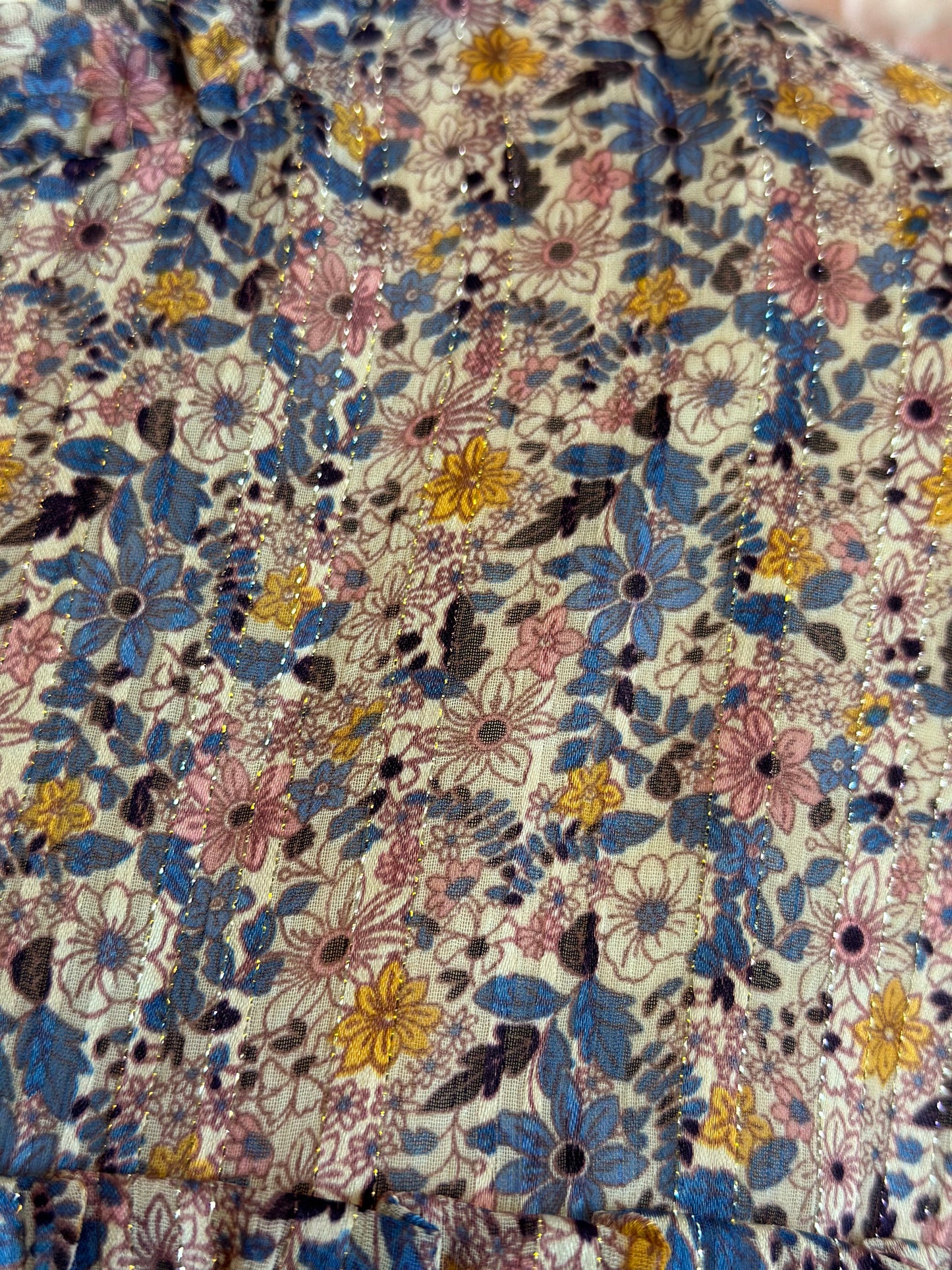 Robe fluide à motifs fleuris avec lurex, T.36