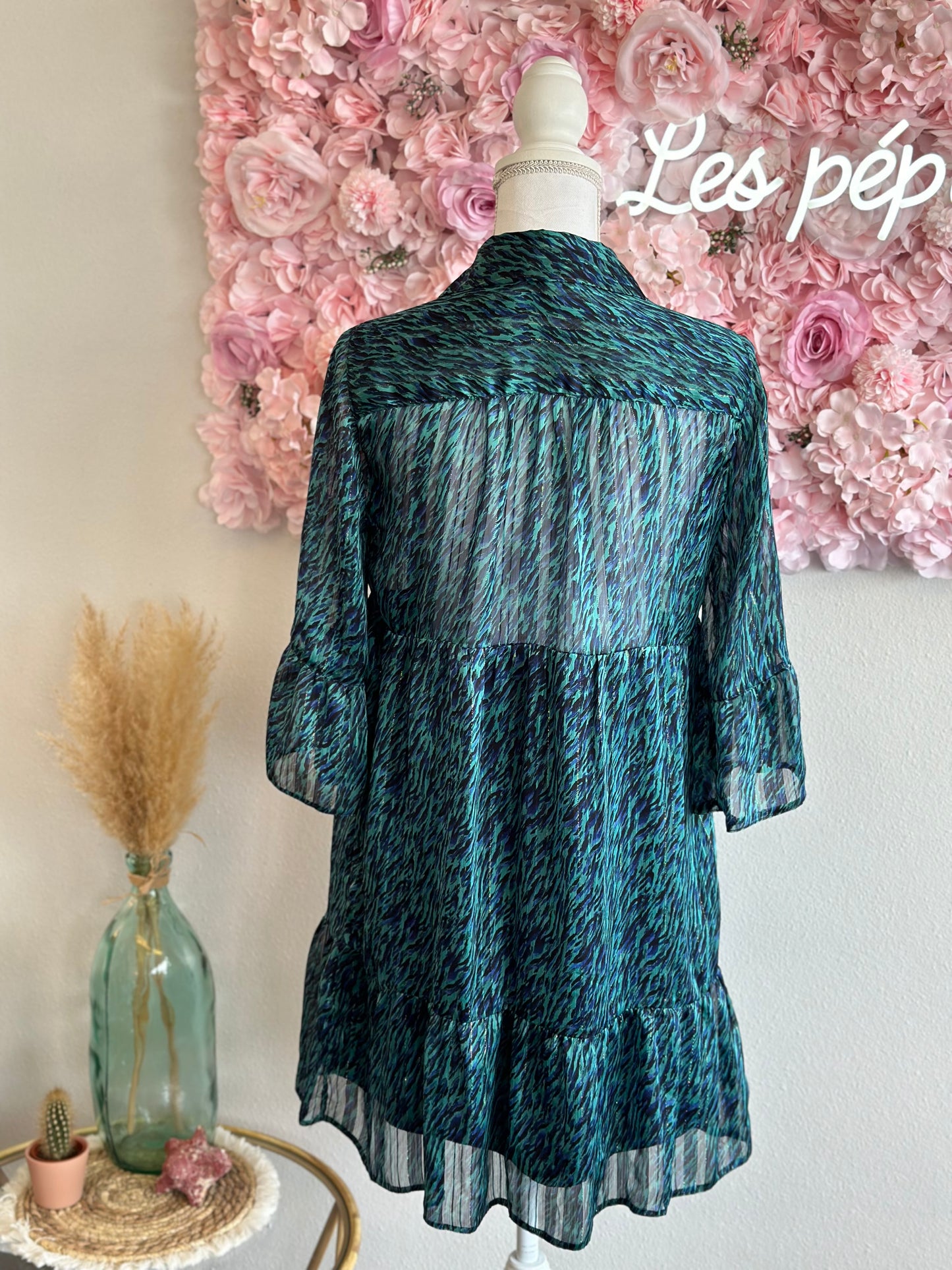 Robe d’été fluide à motifs bleus, T.36