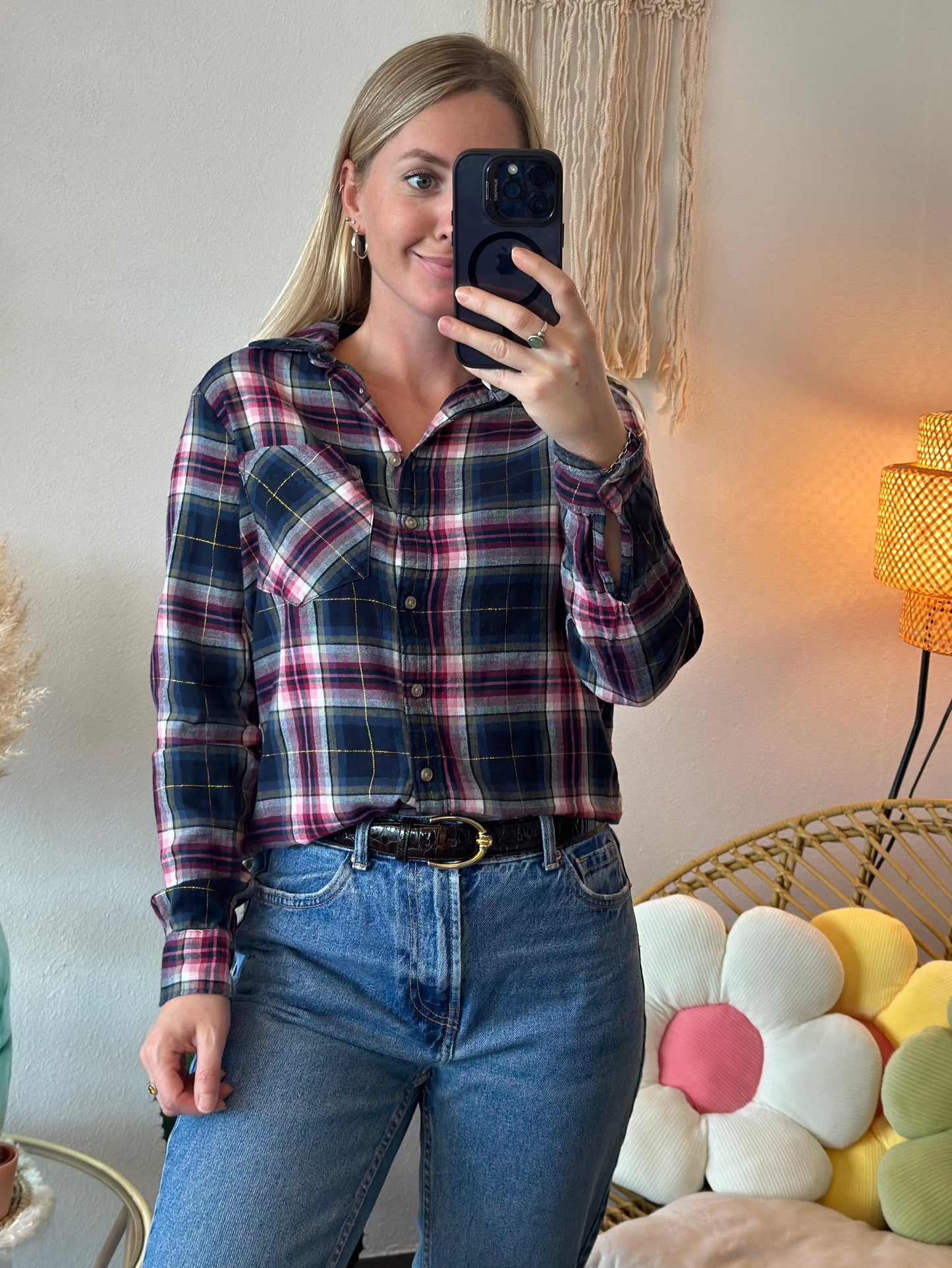 Chemise à carreaux colorés, T.34