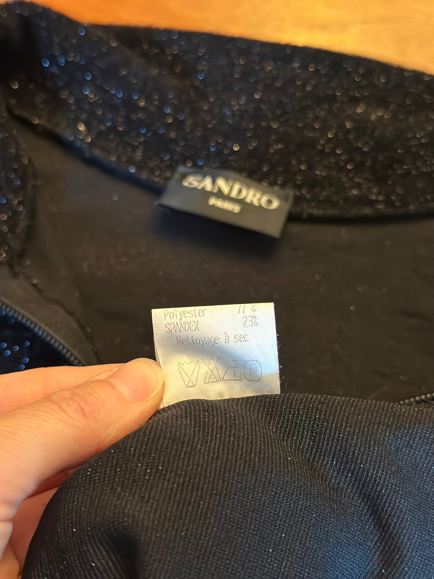 Veste zippée pailletée Sandro Paris vintage 20s’ T.38