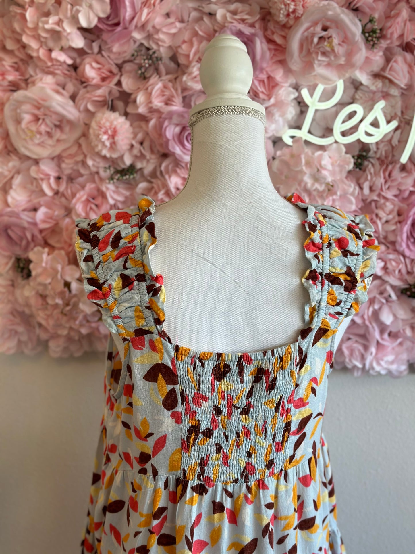 Top d'été évasé en lin à motifs colorés, T.38