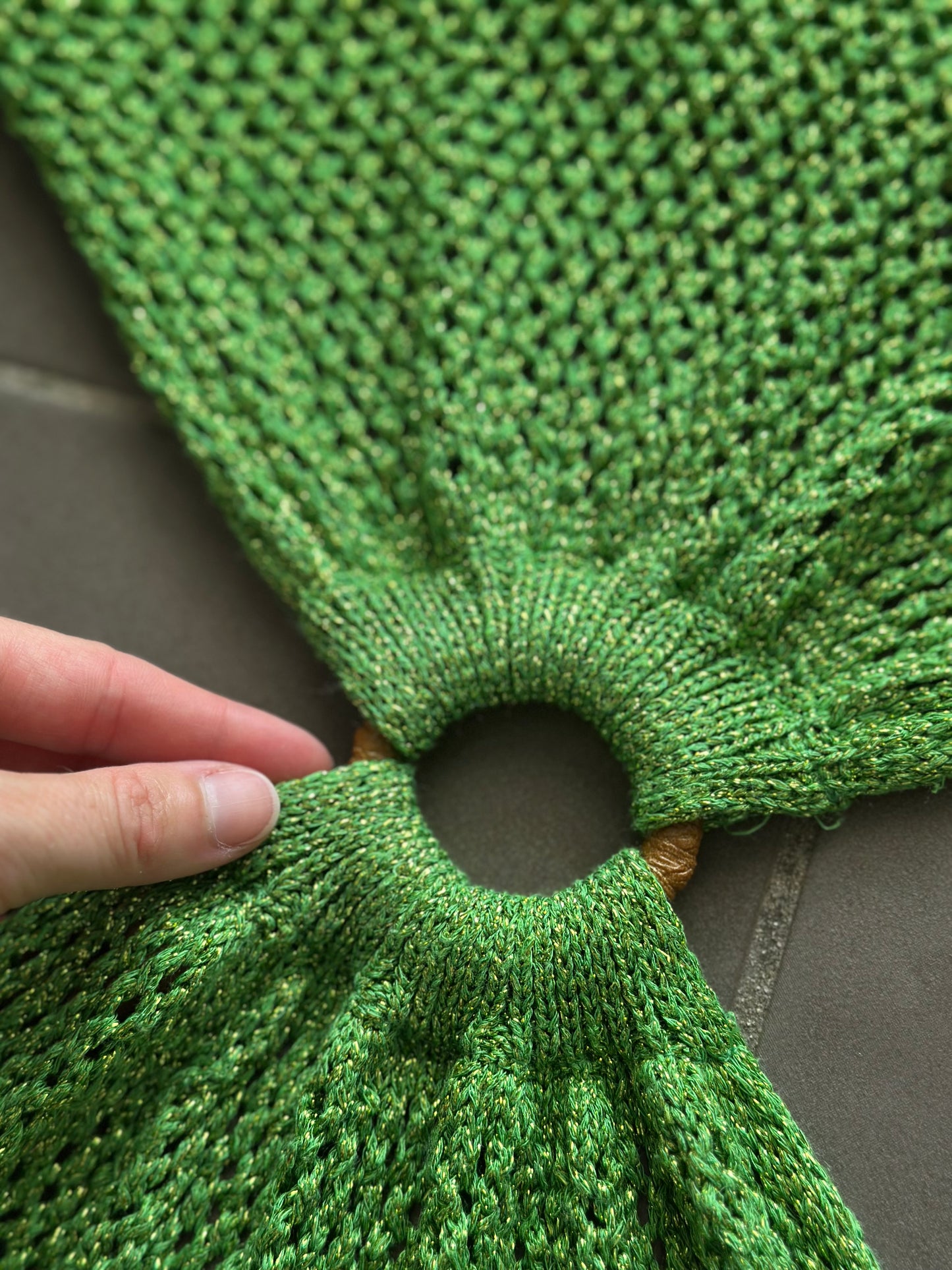 Robe d’été en maille scintillante verte T.36