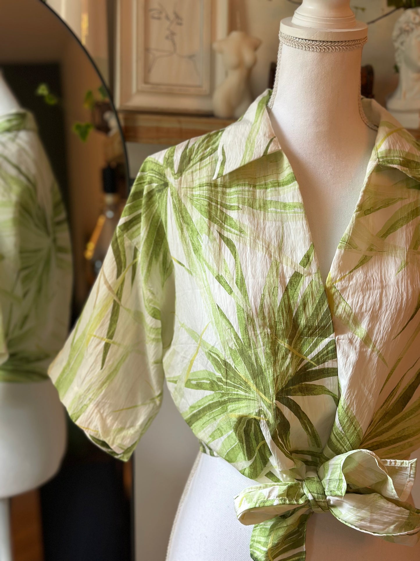 Blouse à nouer tropicale T.36