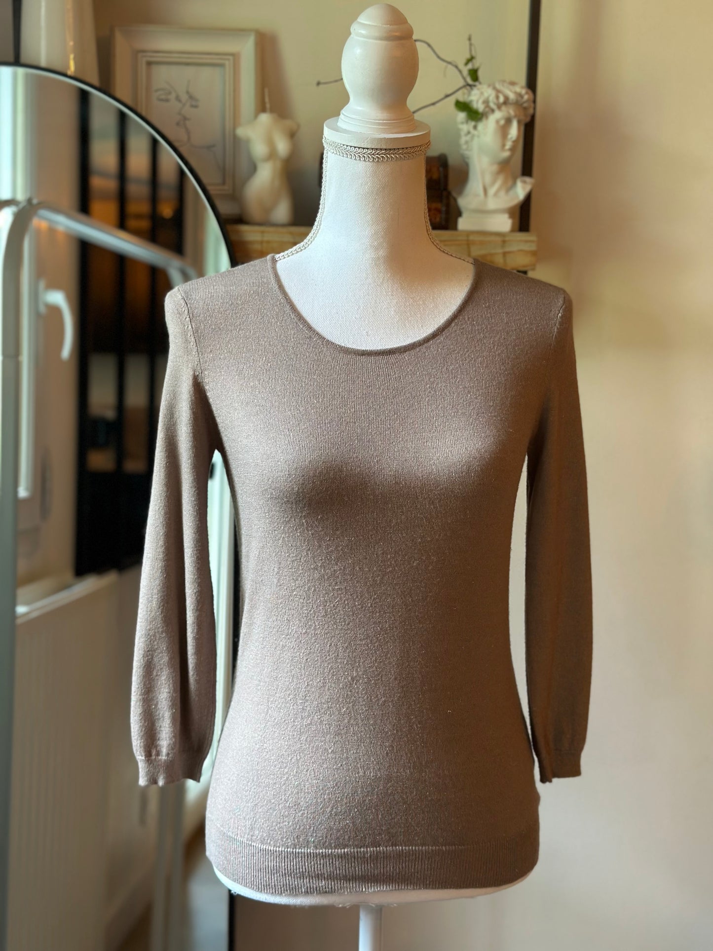 Pull fin beige argenté T.36