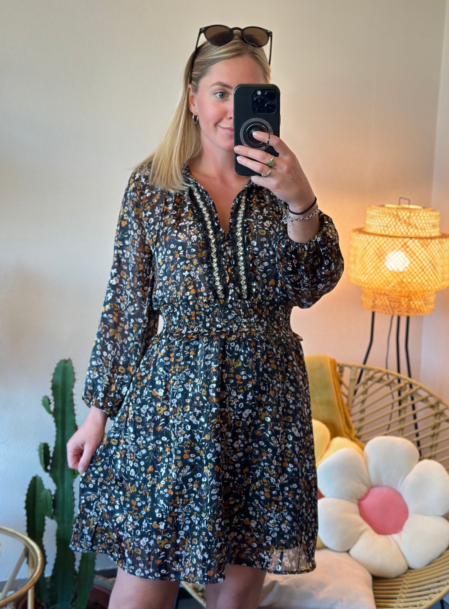 Robe évasée avec imprimé floral T.34