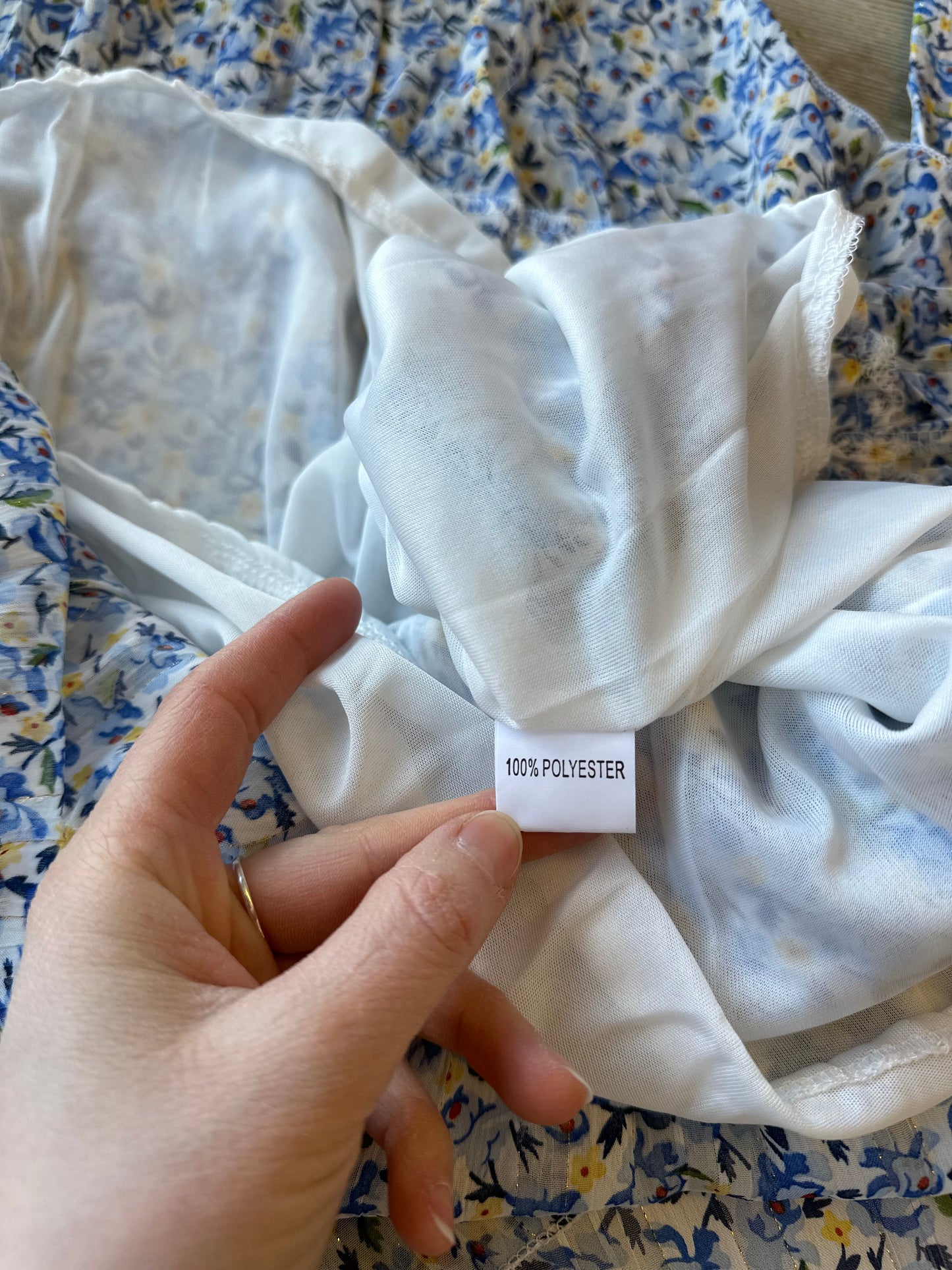 Robe midi motifs floraux bleus T.36/38