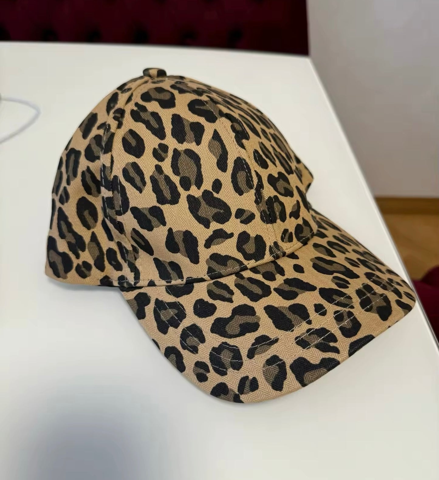 Casquette femme imprimée léopard, ajustable