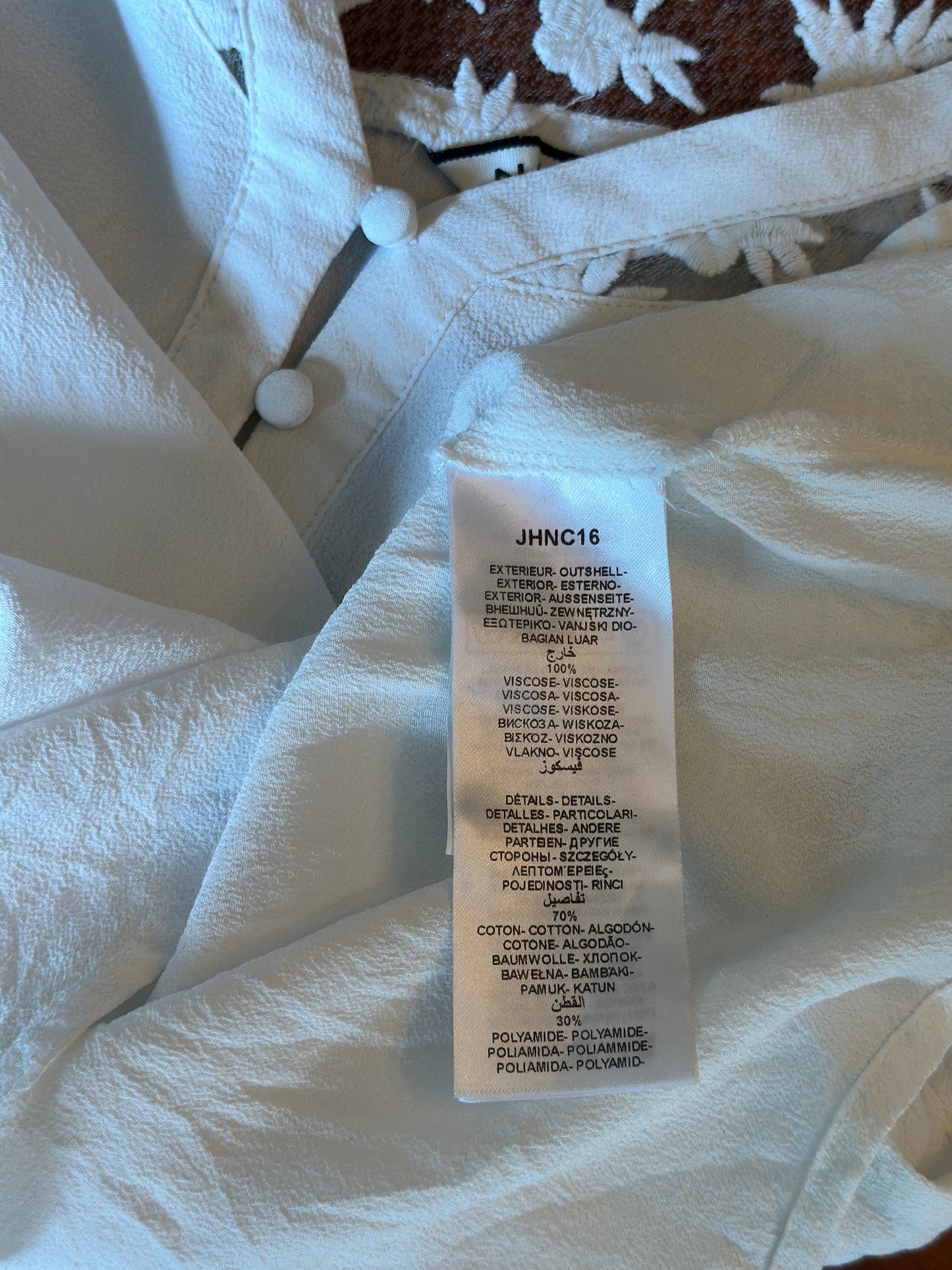 Blouse brodée blanche T.40