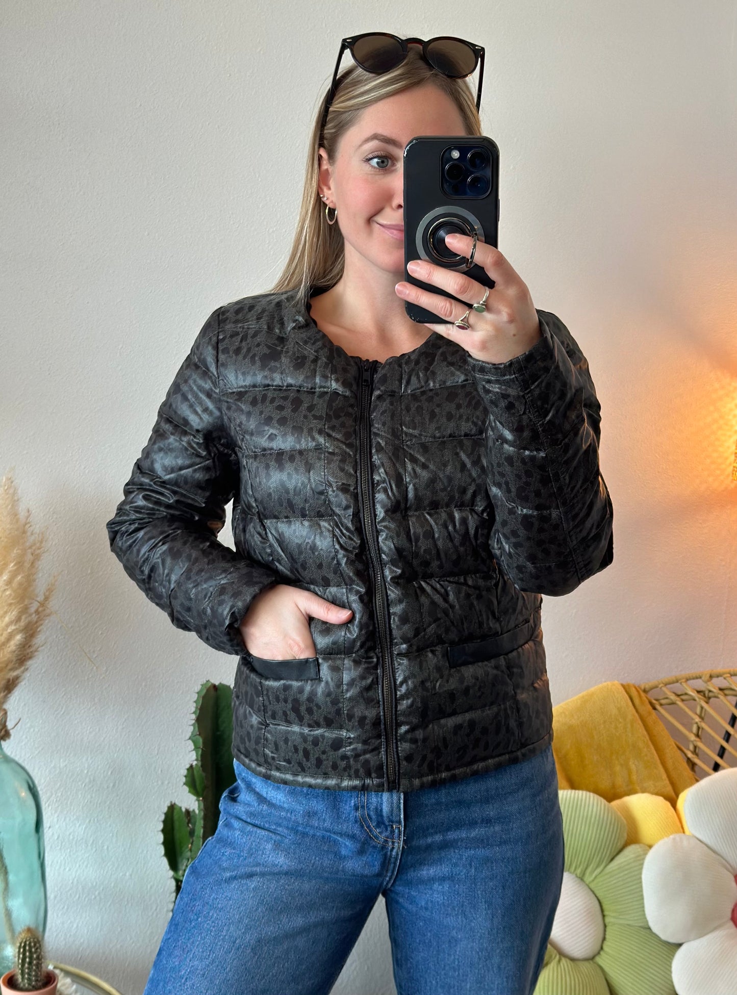 Belle doudoune en duvet imprimé T.38