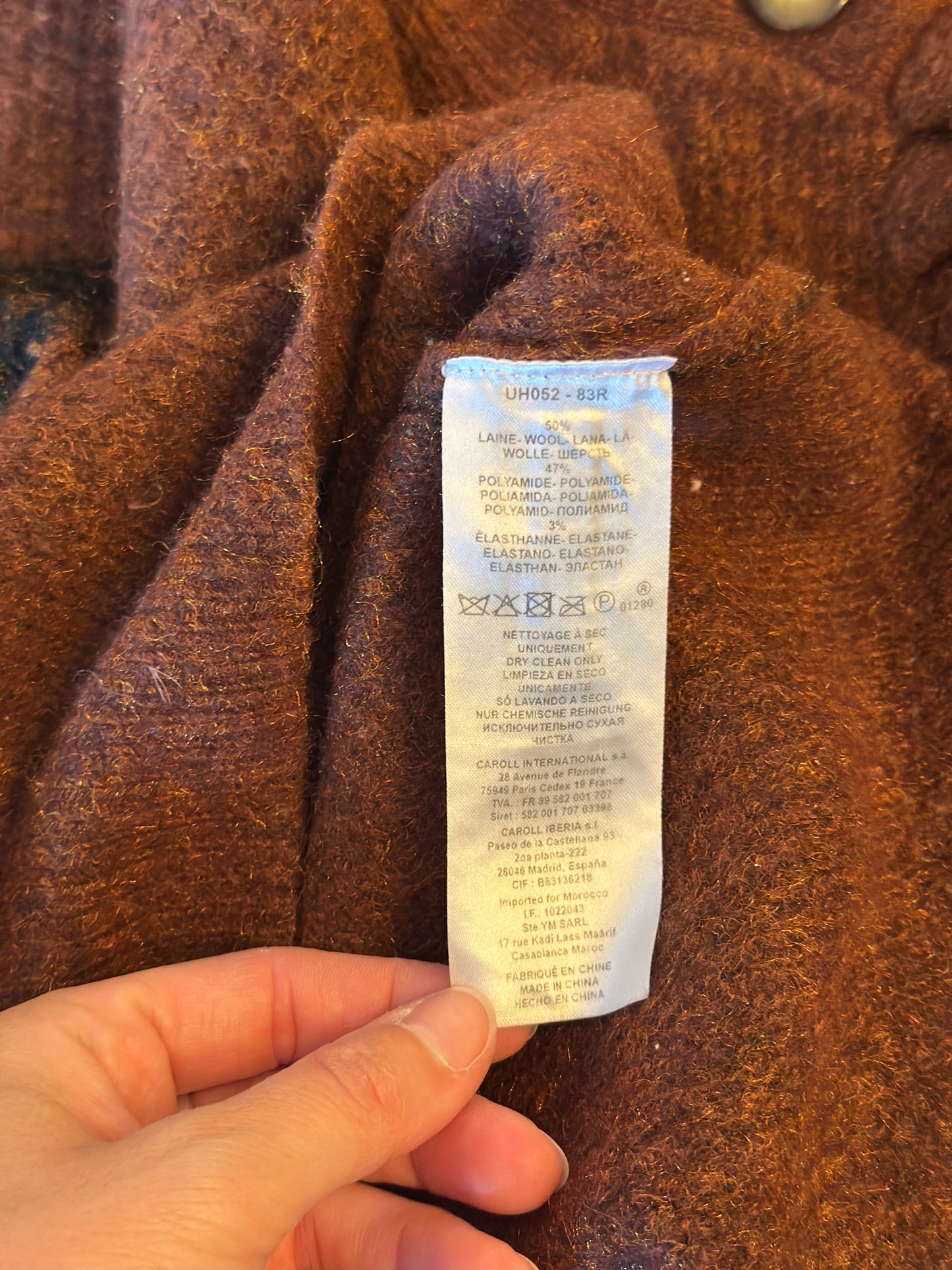 Pull en laine rayé marron T.36