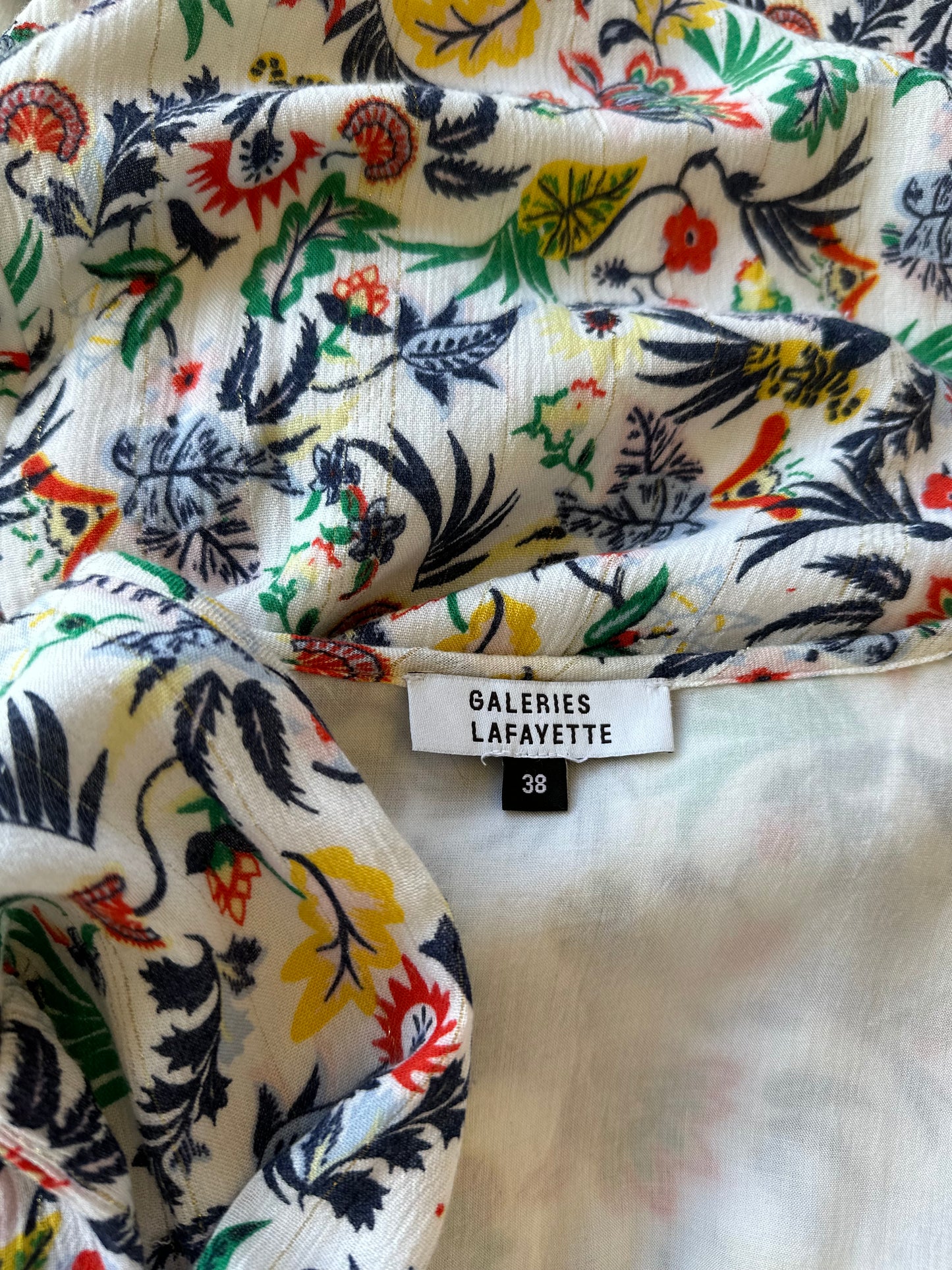 Robe longue portefeuille, imprimé fleuri coloré, T.38