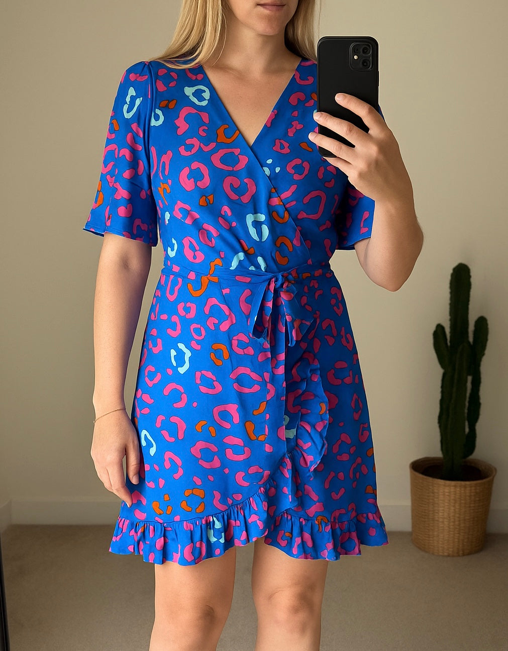 Robe portefeuille imprimé léopard coloré T.40