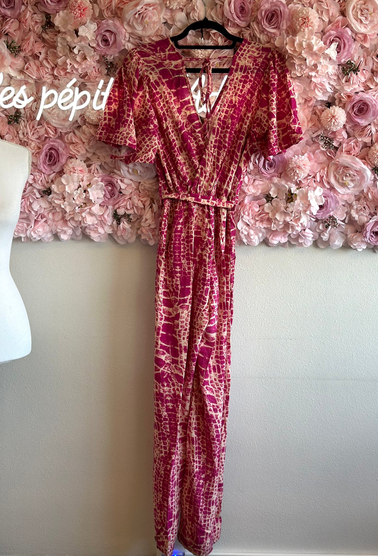 Combinaison imprimée tie and dye rose modèle Jude T.36
