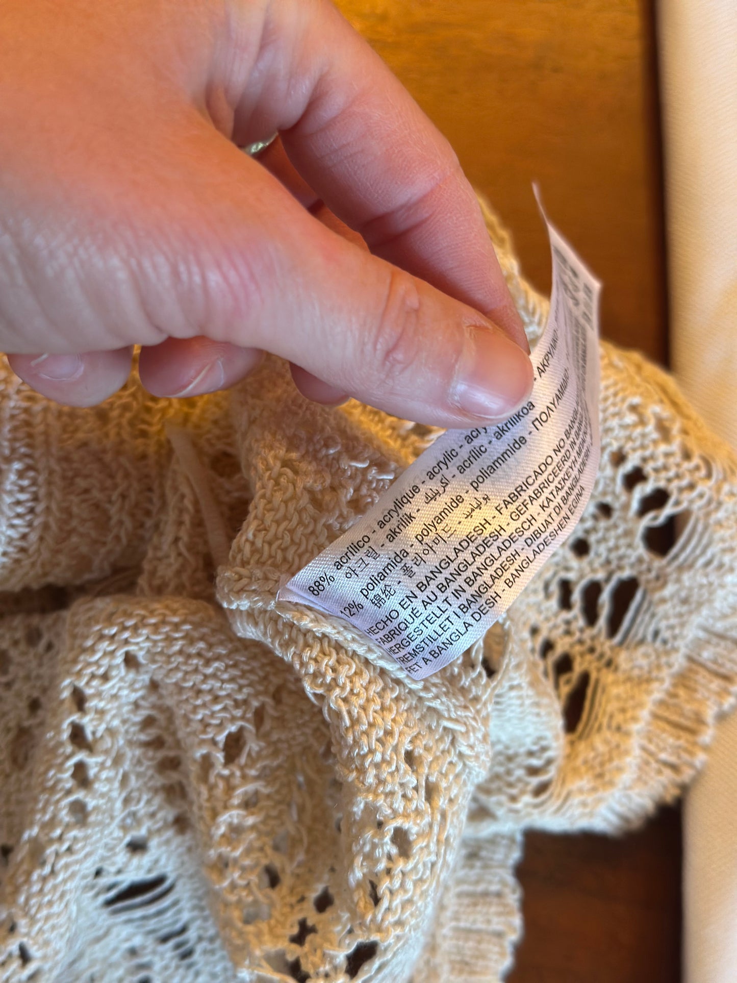 Top crochet écru neuf T.36