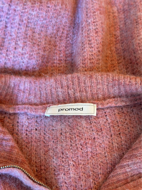 Pull camionneur maille rose clair laine et alpaga T.40