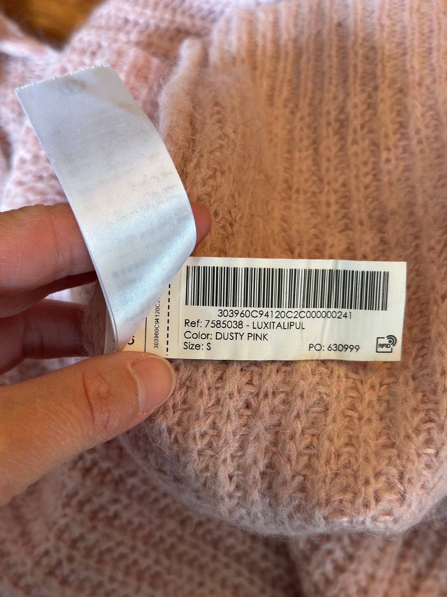 Pull rose clair en alpaga T.36