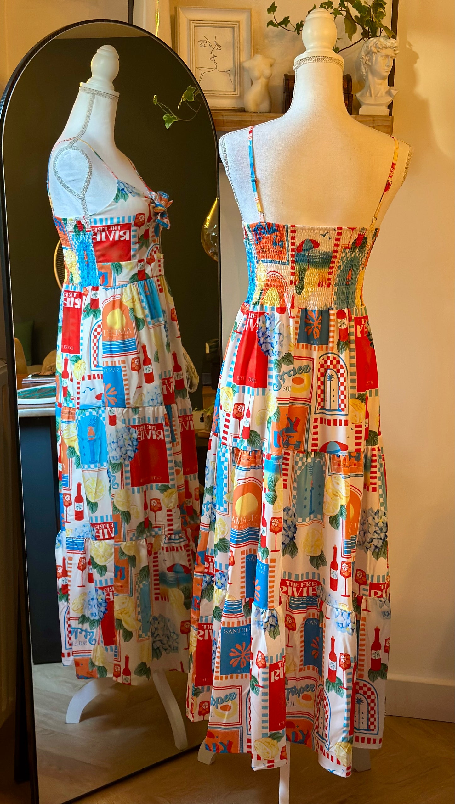 Robe longue imprimée Riviera – neuve, T.36