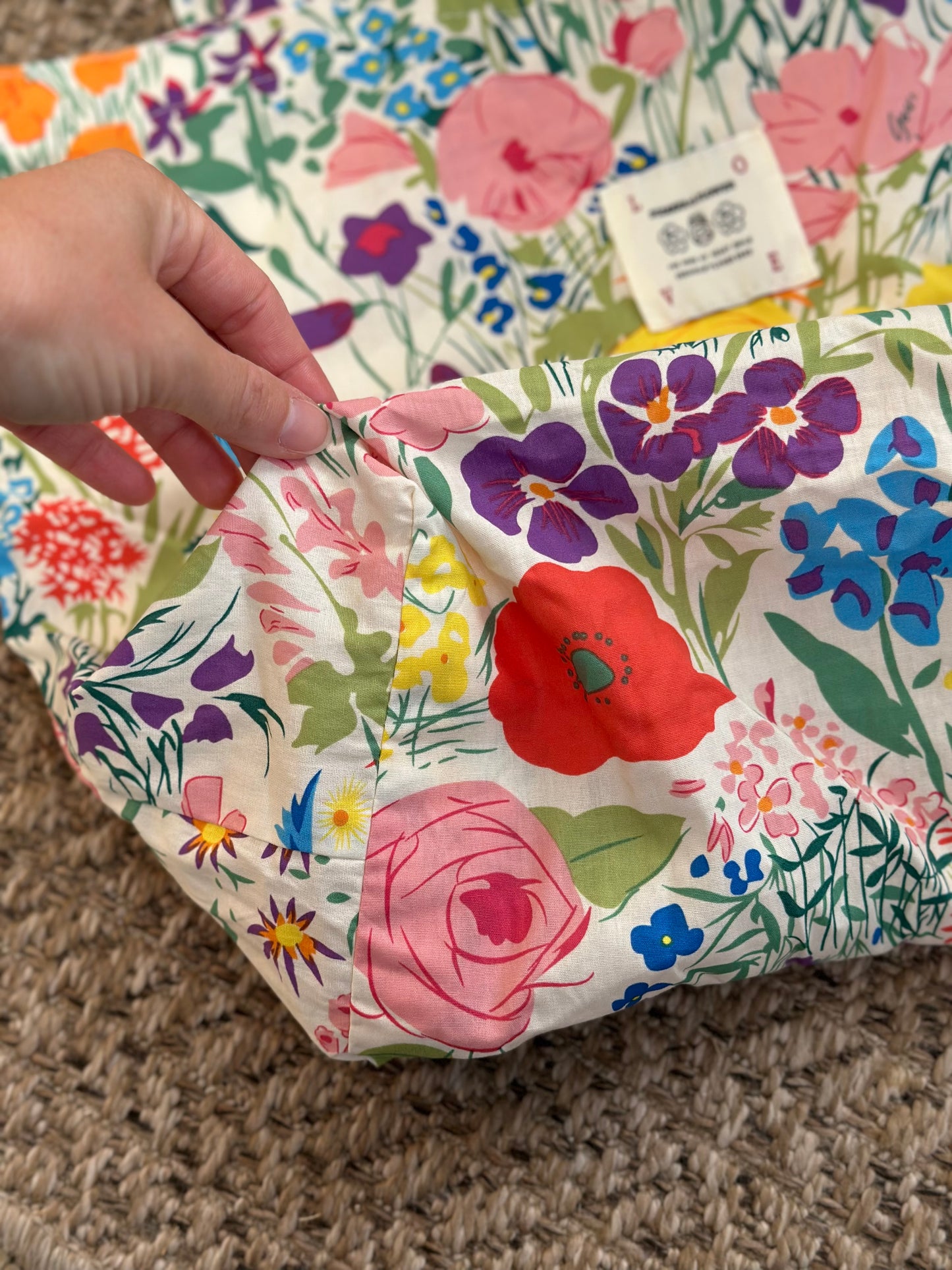 Joli sac cabas à motifs fleuris – Coton doux multicolore