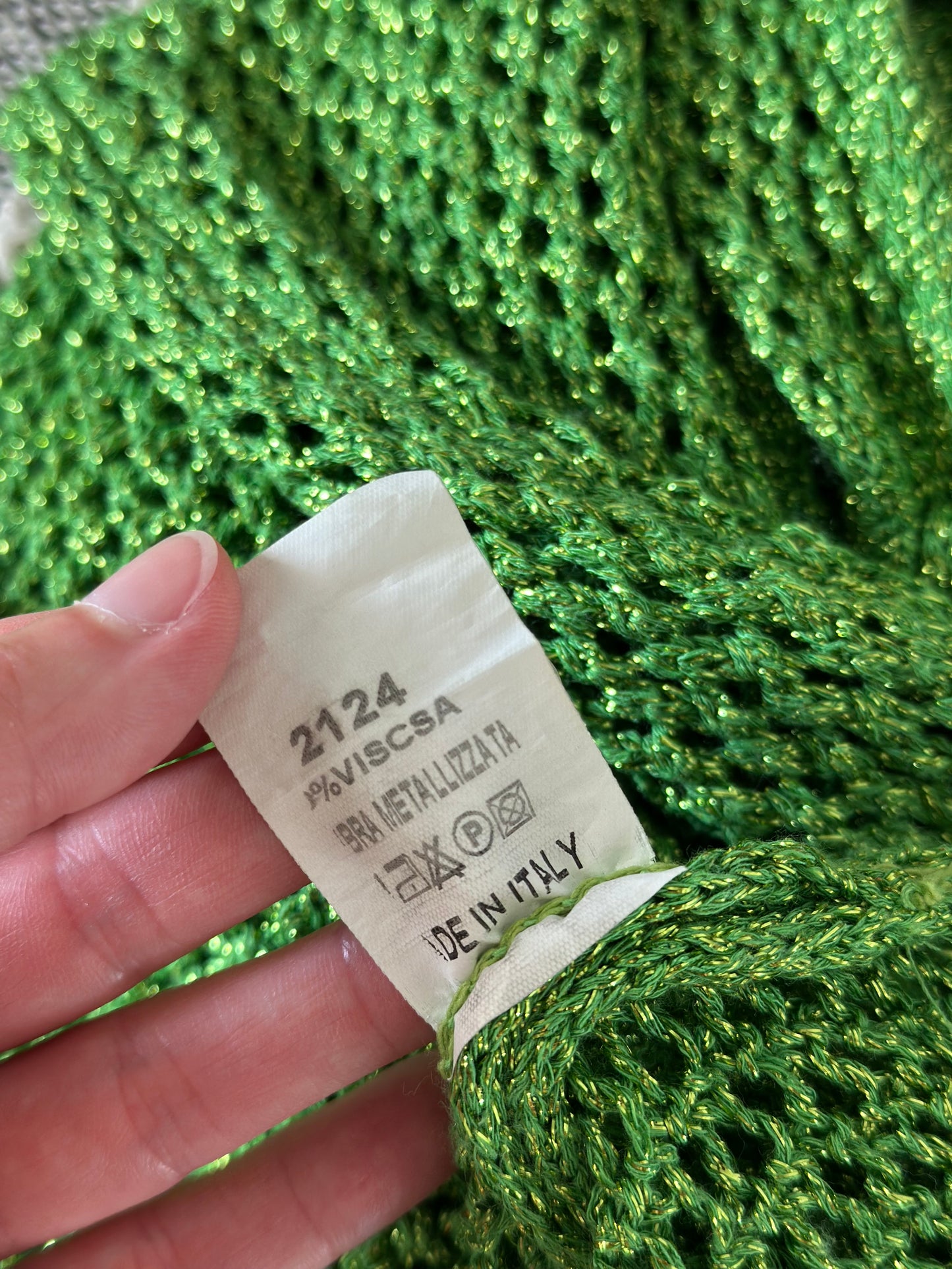 Robe d’été en maille scintillante verte T.36