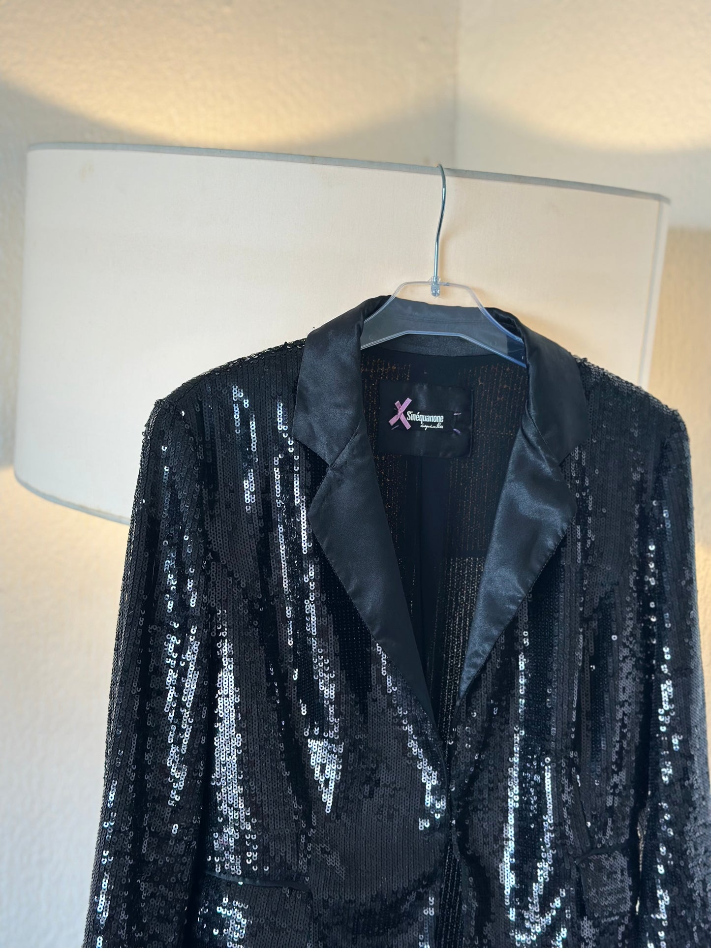 Veste blazer noire élégante à sequins T.40