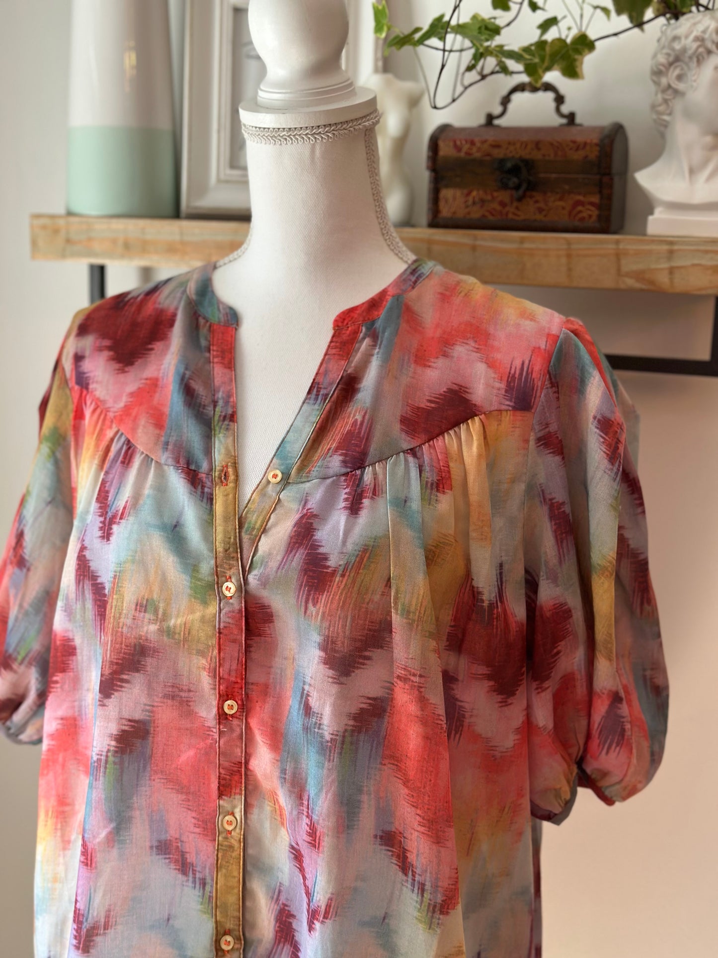 Blouse ample imprimé coloré T.40