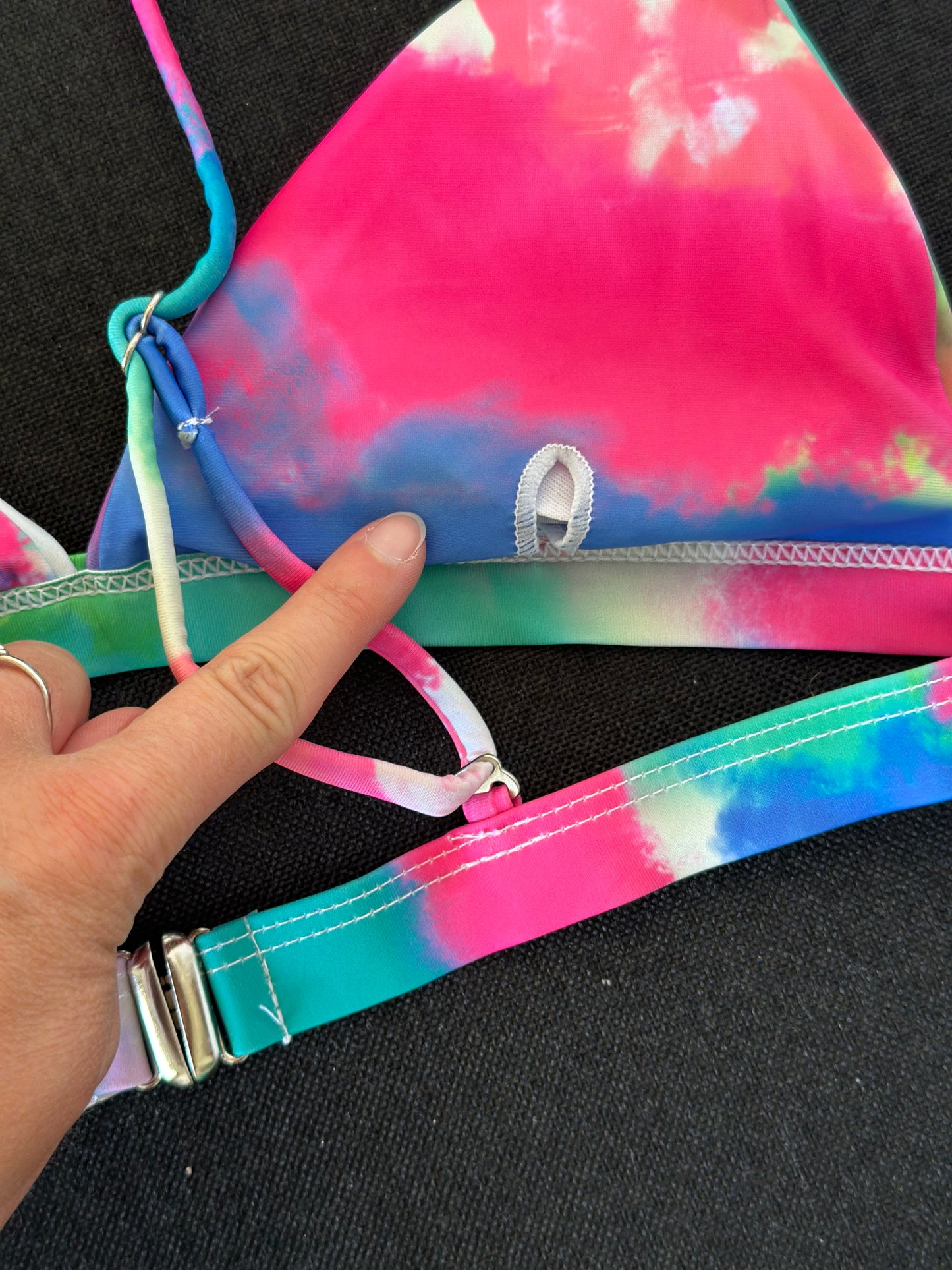 Maillot de bain 2 pièces motif galaxie multicolore T.36