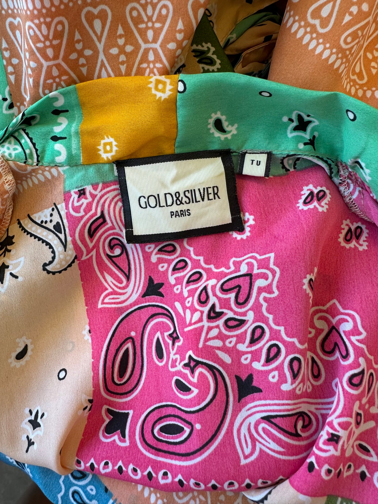 Kimono long à motifs bandana colorés T.U