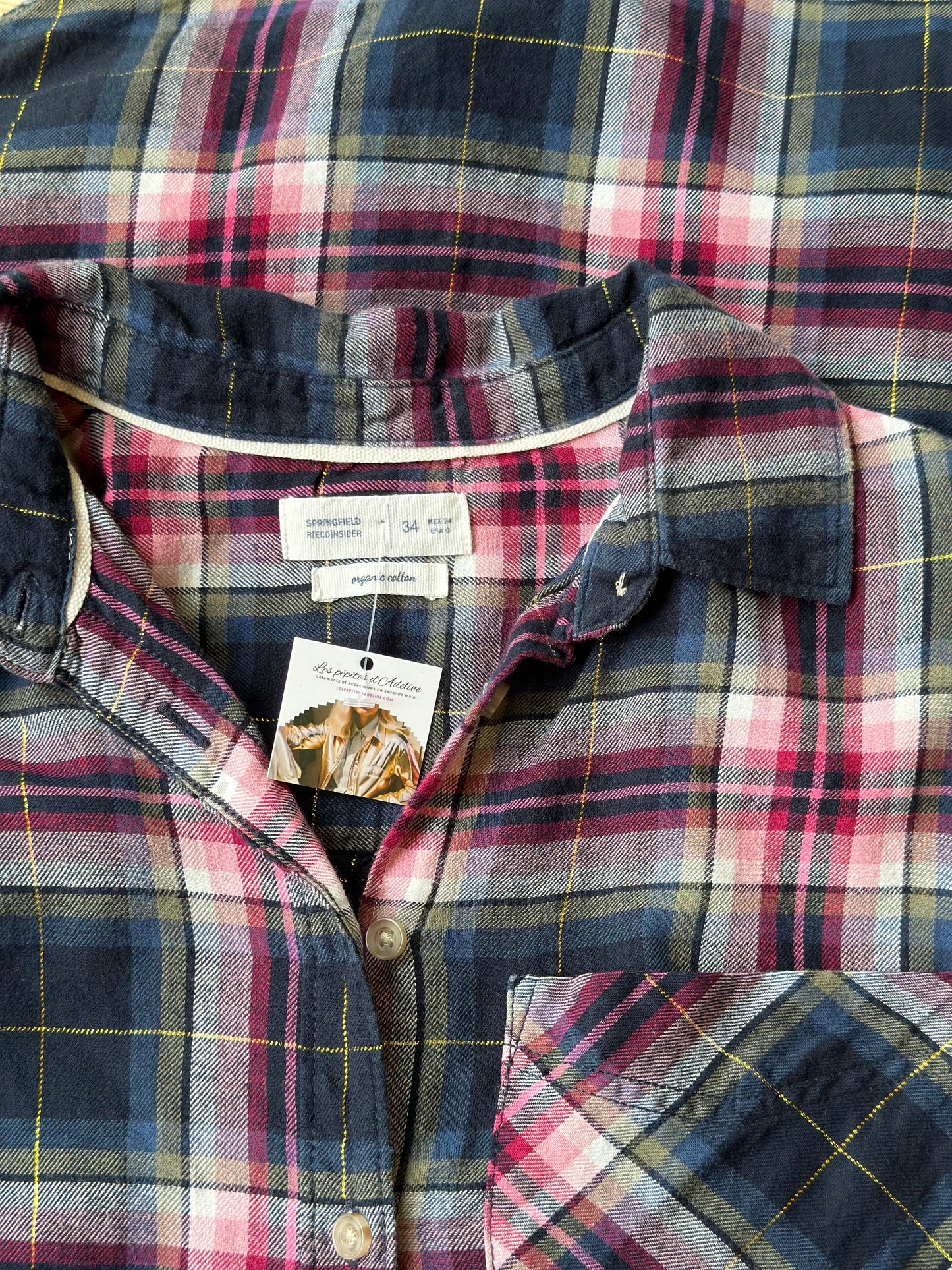 Chemise à carreaux colorés, T.34