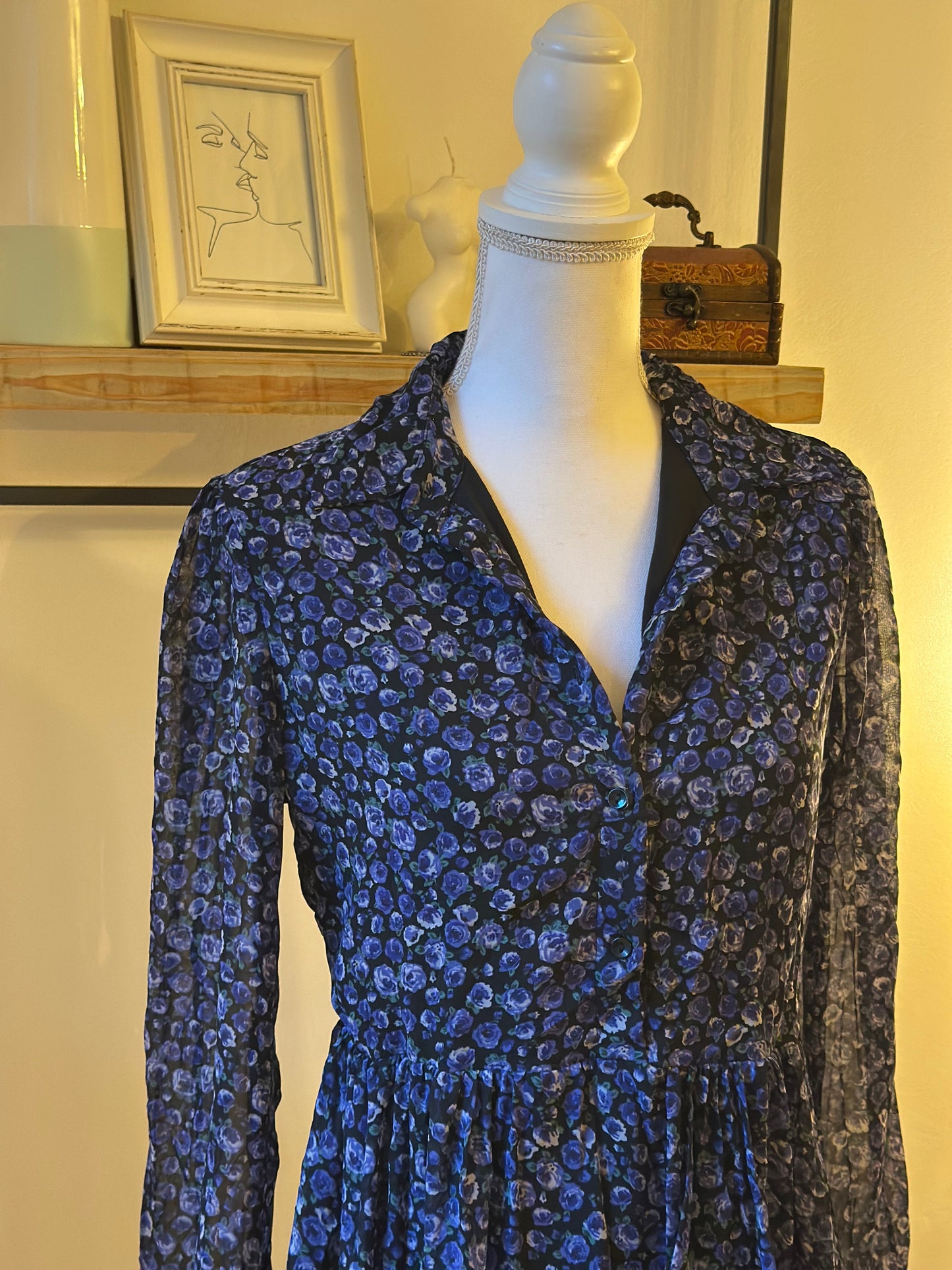 Robe fleurie bleue T.38