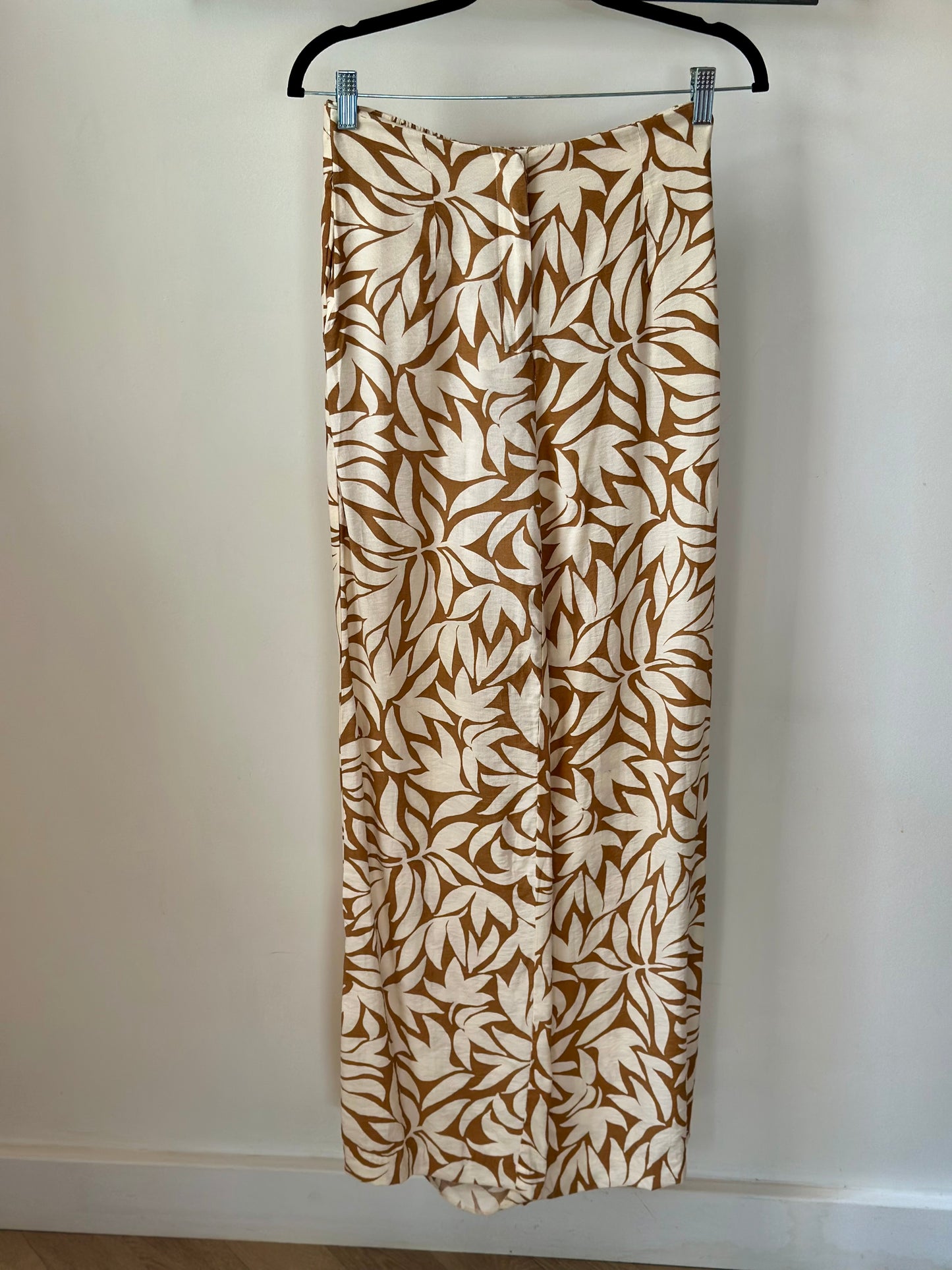 Pantalon palazzo imprimé tropical T.36