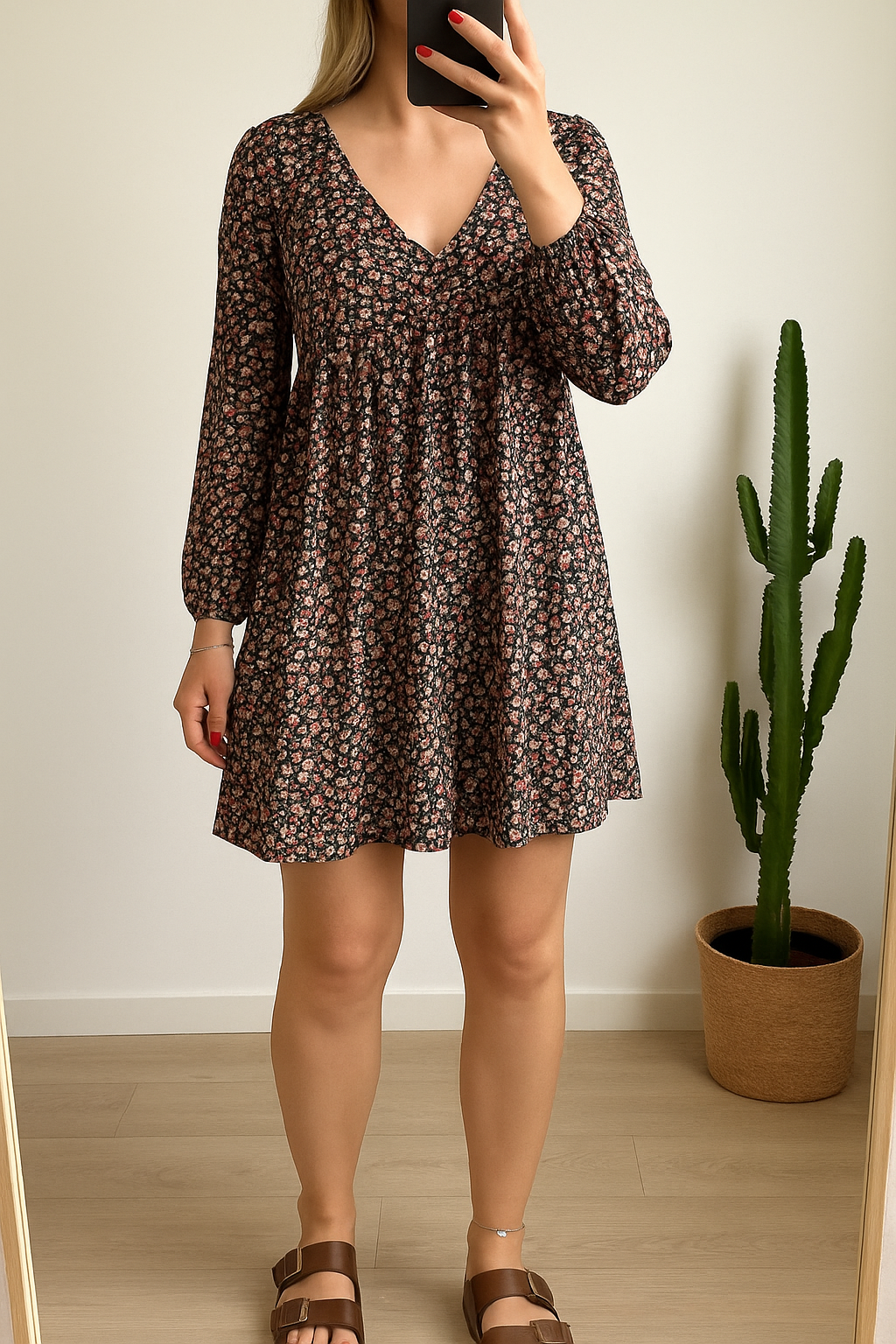 Robe fleurie coupe fluide T.34