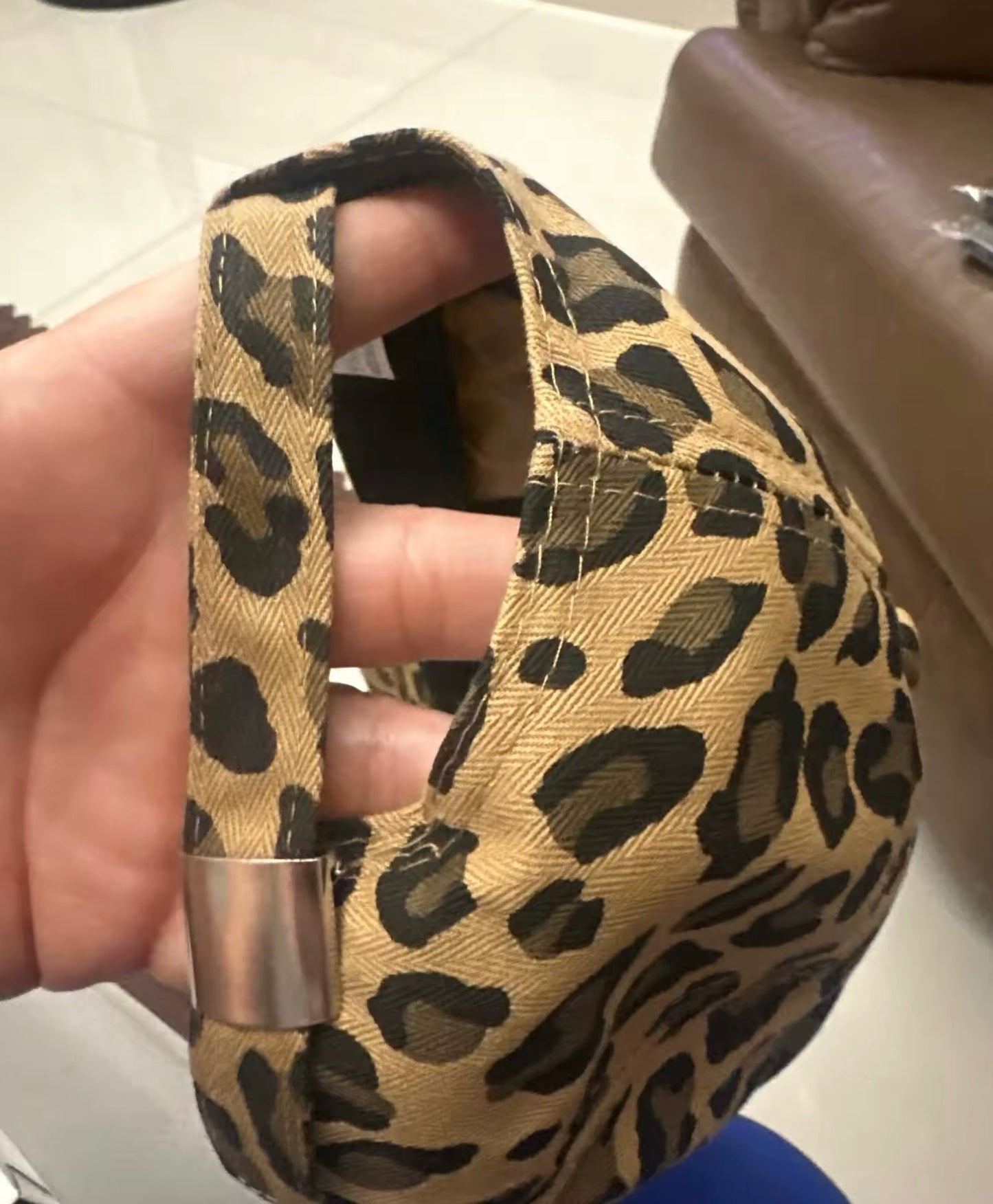 Casquette femme imprimée léopard, ajustable