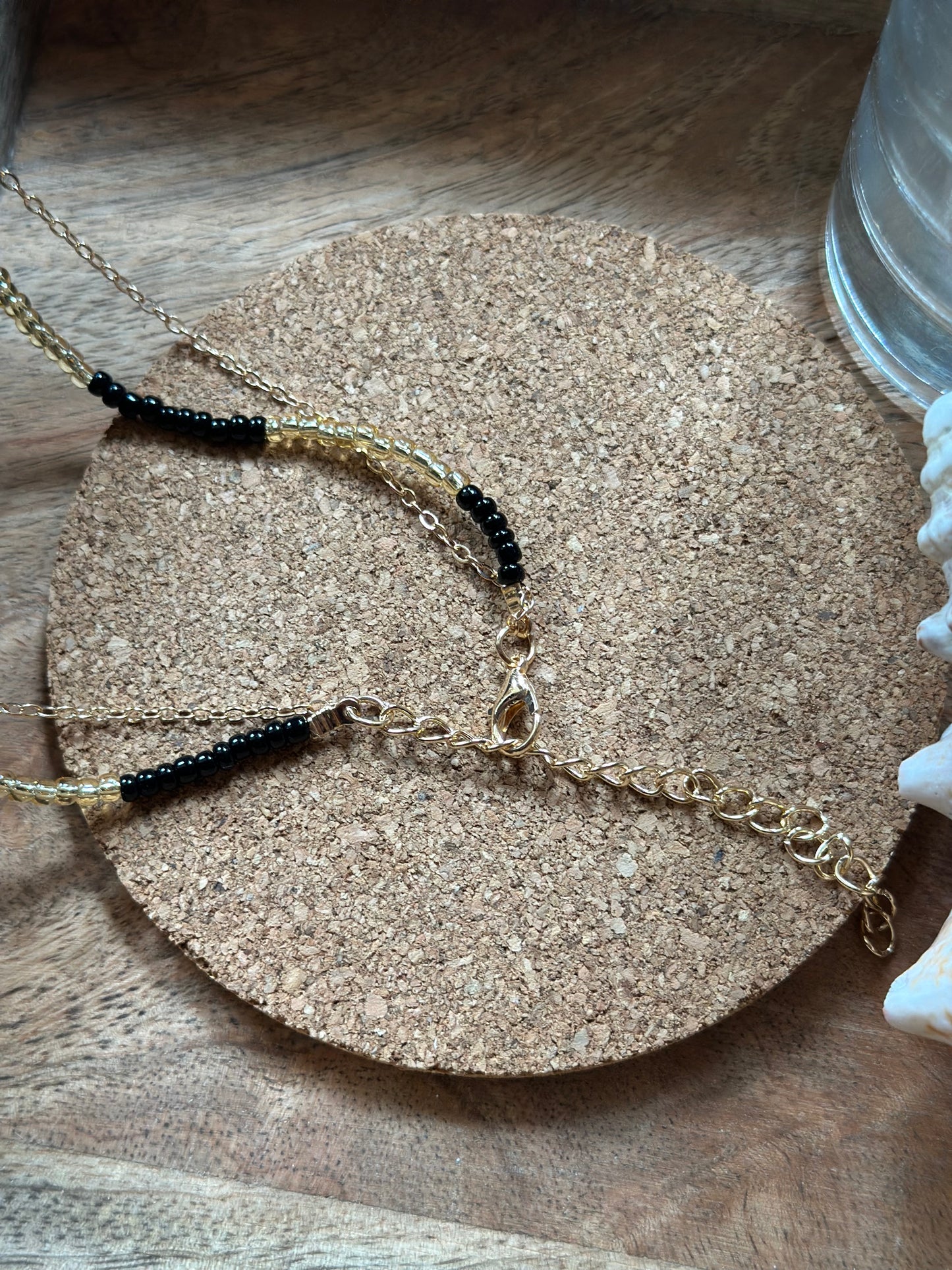 Collier 2 rangs doré style bohème avec pendentif œil protecteur