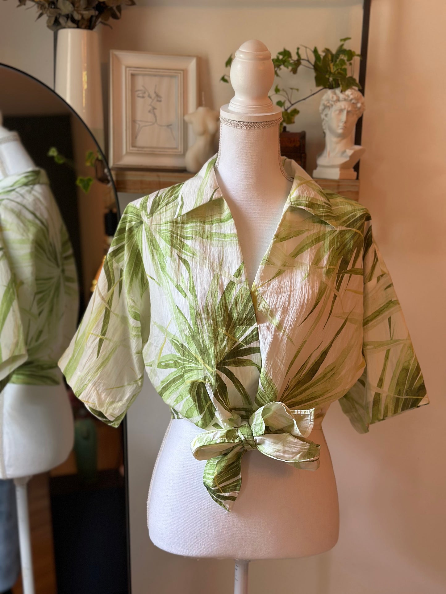 Blouse à nouer tropicale T.36