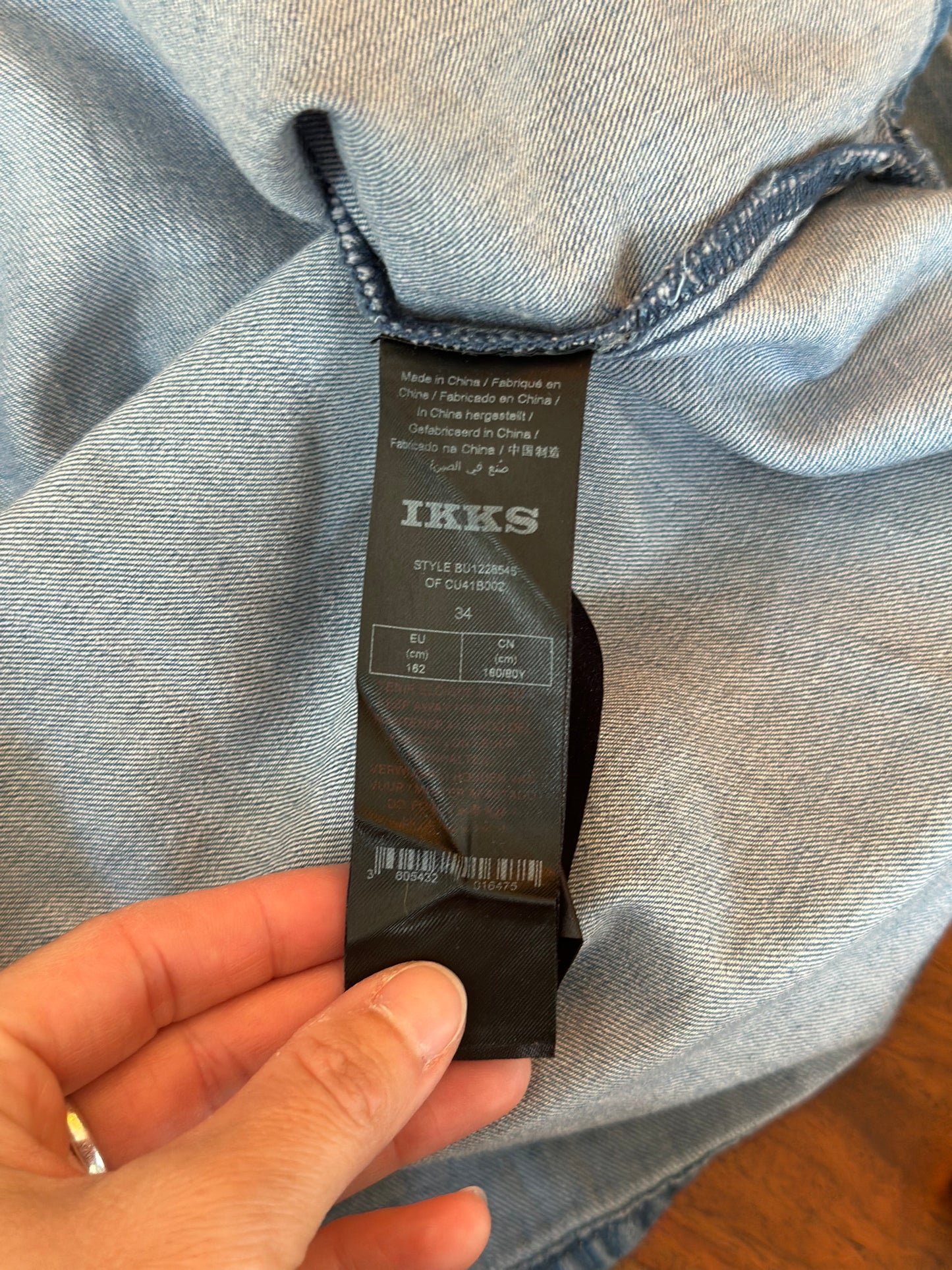 Chemise en jean bicolore T.34