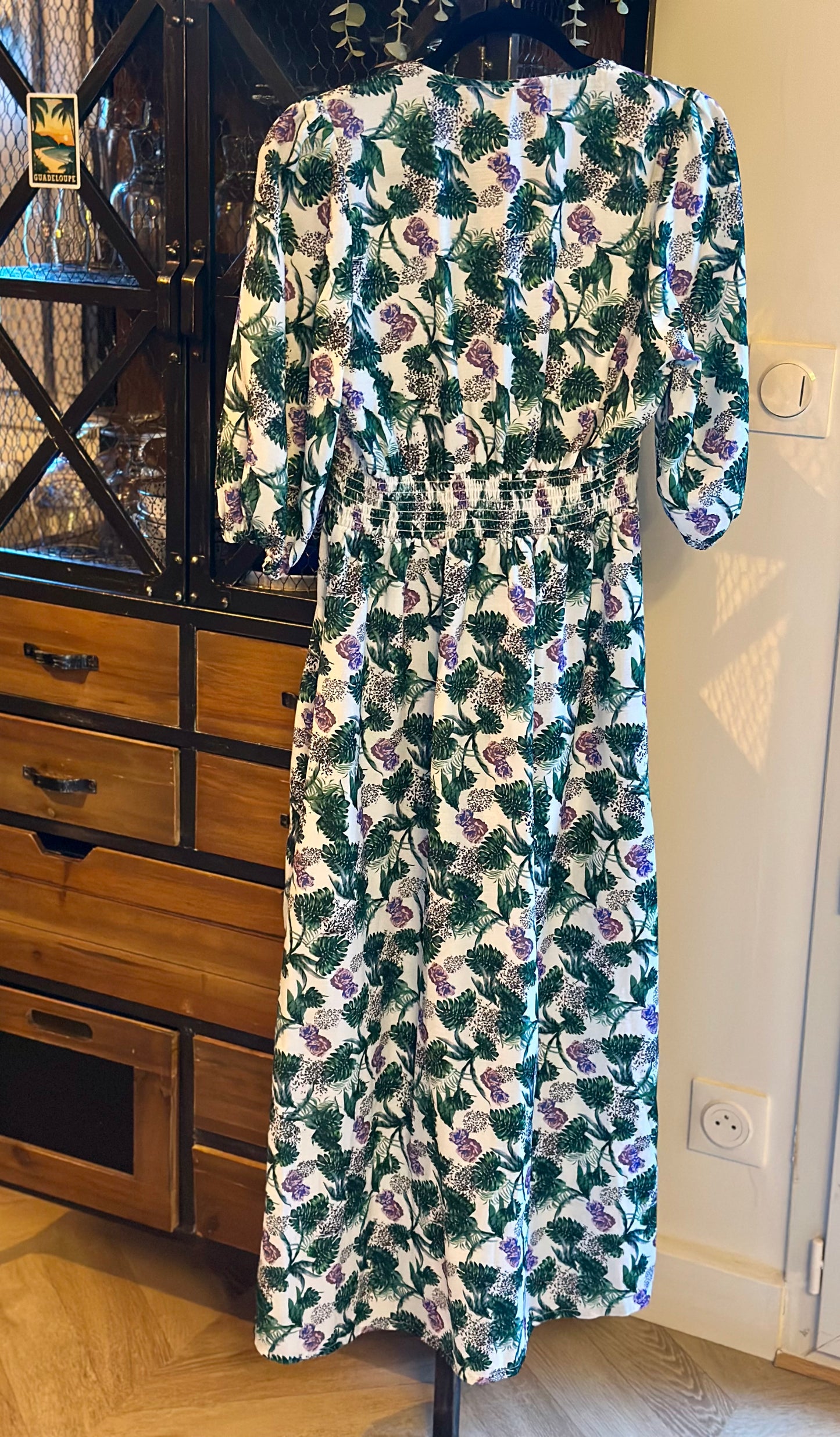 Robe mi-longue imprimée florale T.36