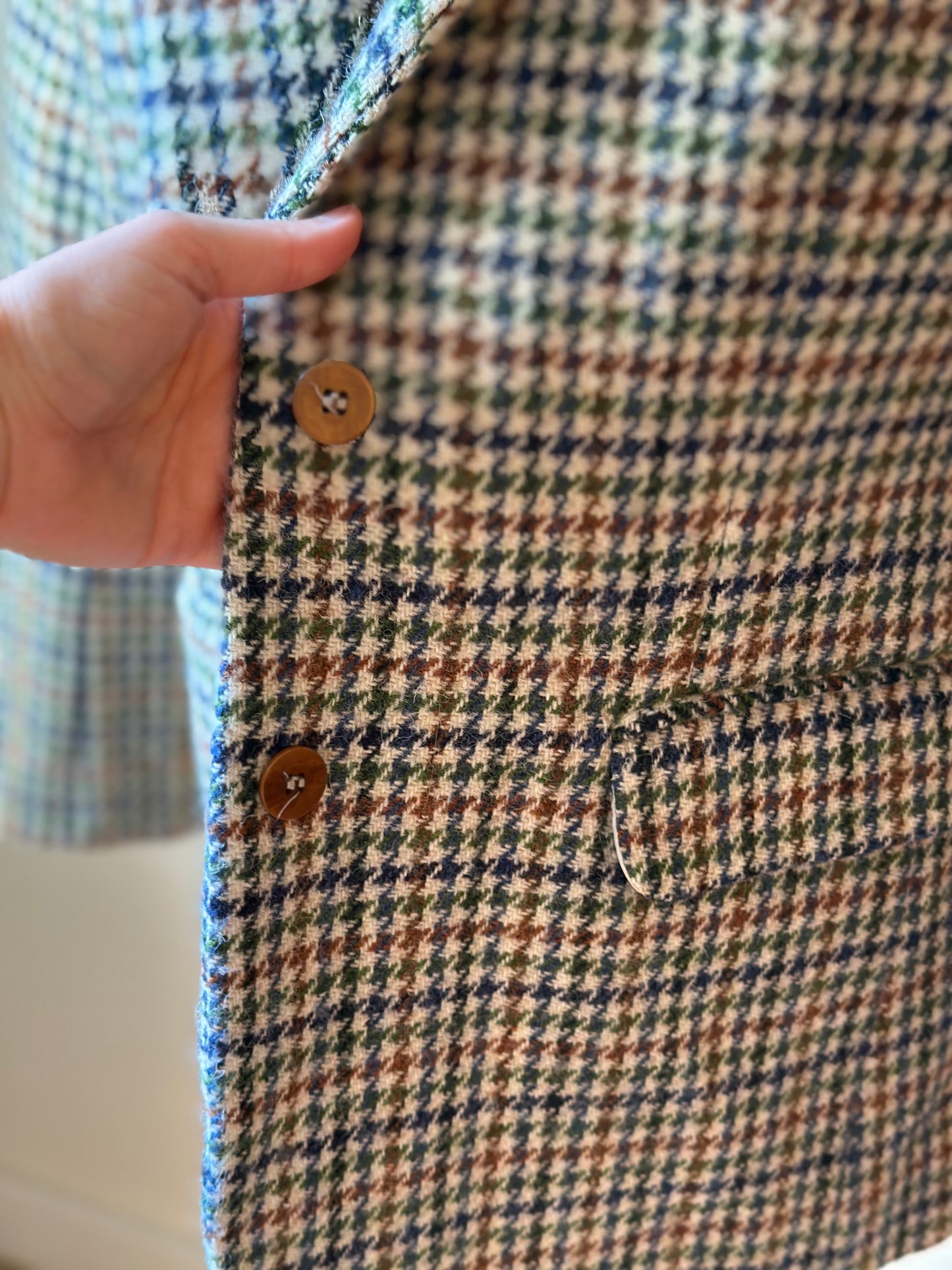 Veste de blazer en laine Ralph en laine à motif pied-de-poule T.36