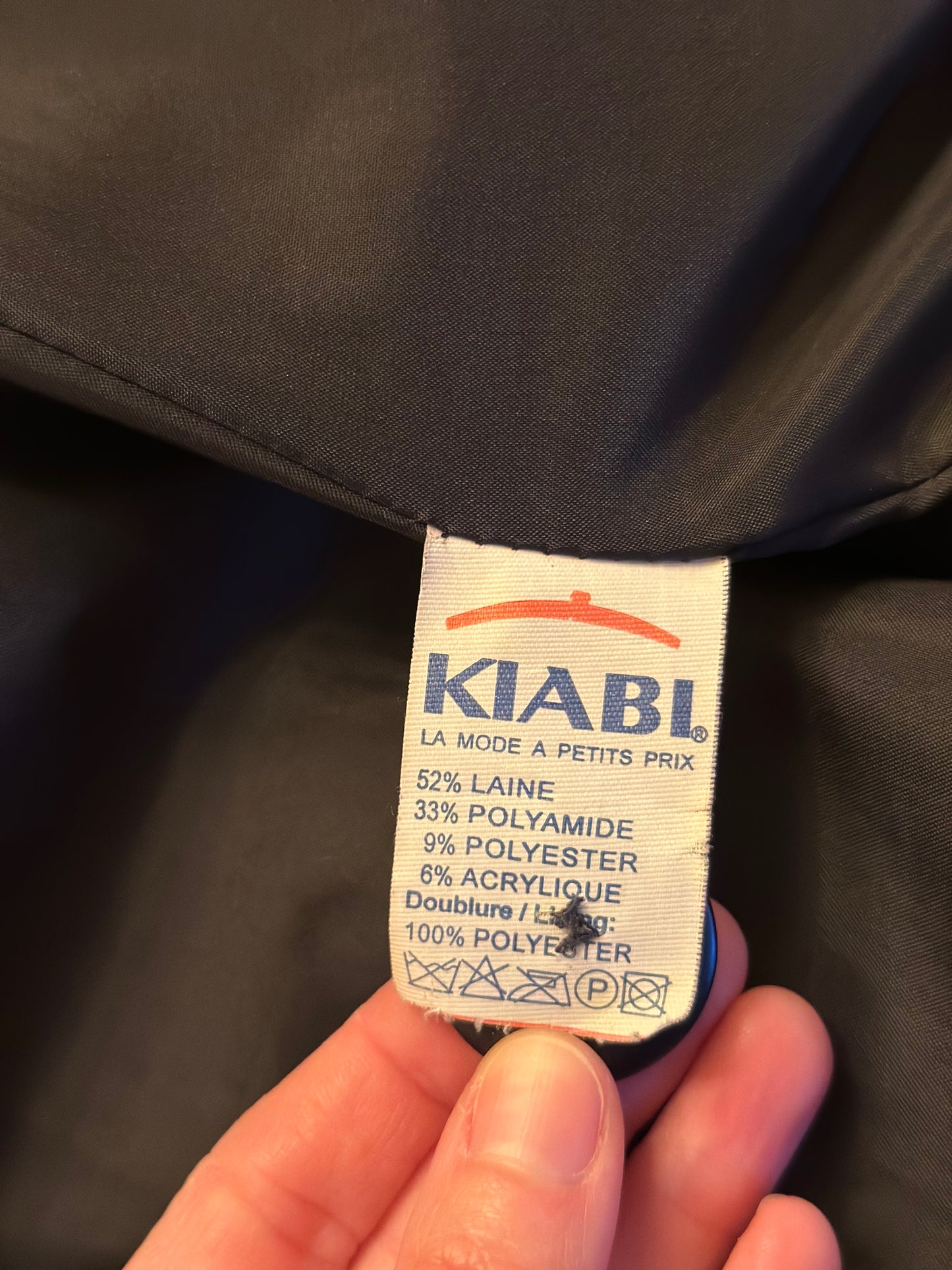 Manteau en laine gris col fausse fourrure Vintage 20s’ T.40