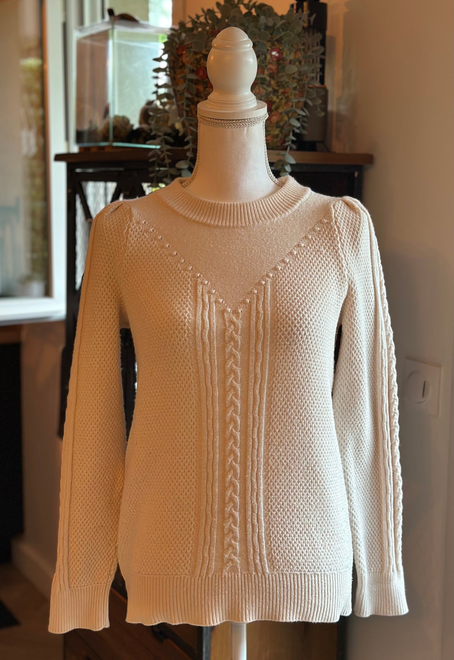Pull torsadé ivoire T.36
