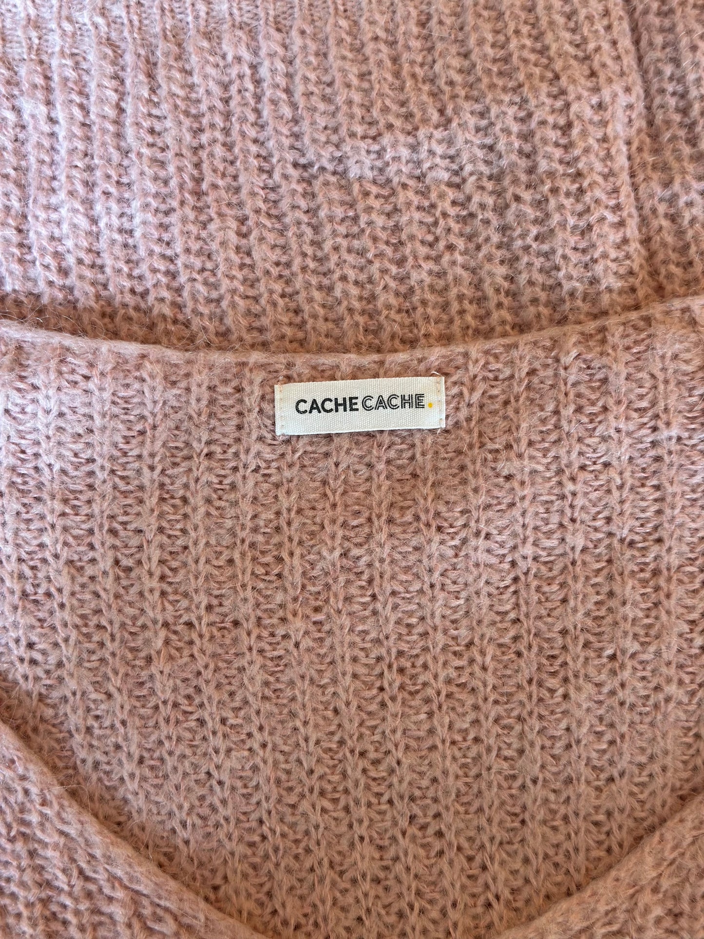 Pull rose clair en alpaga T.36