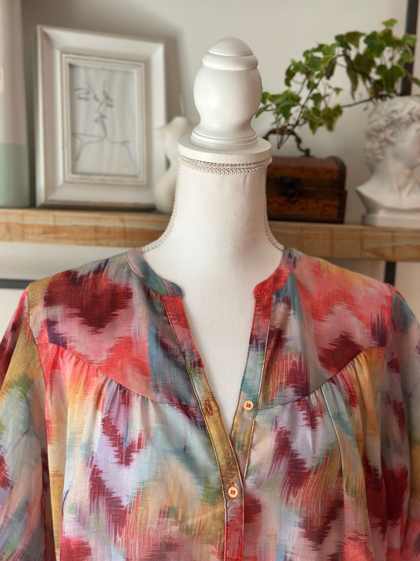 Blouse ample imprimé coloré T.40