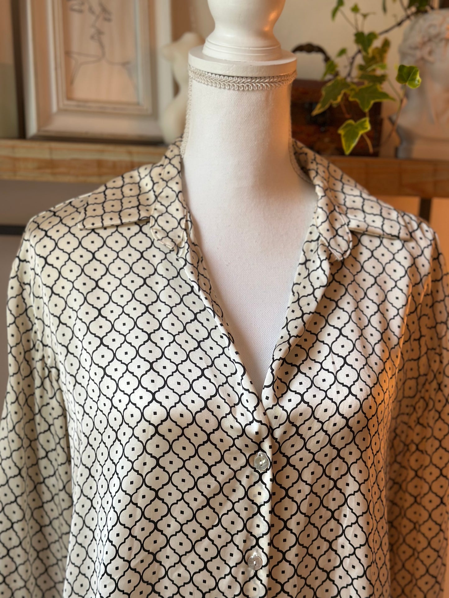 Chemise fluide à motifs géométriques T.34/36 oversize