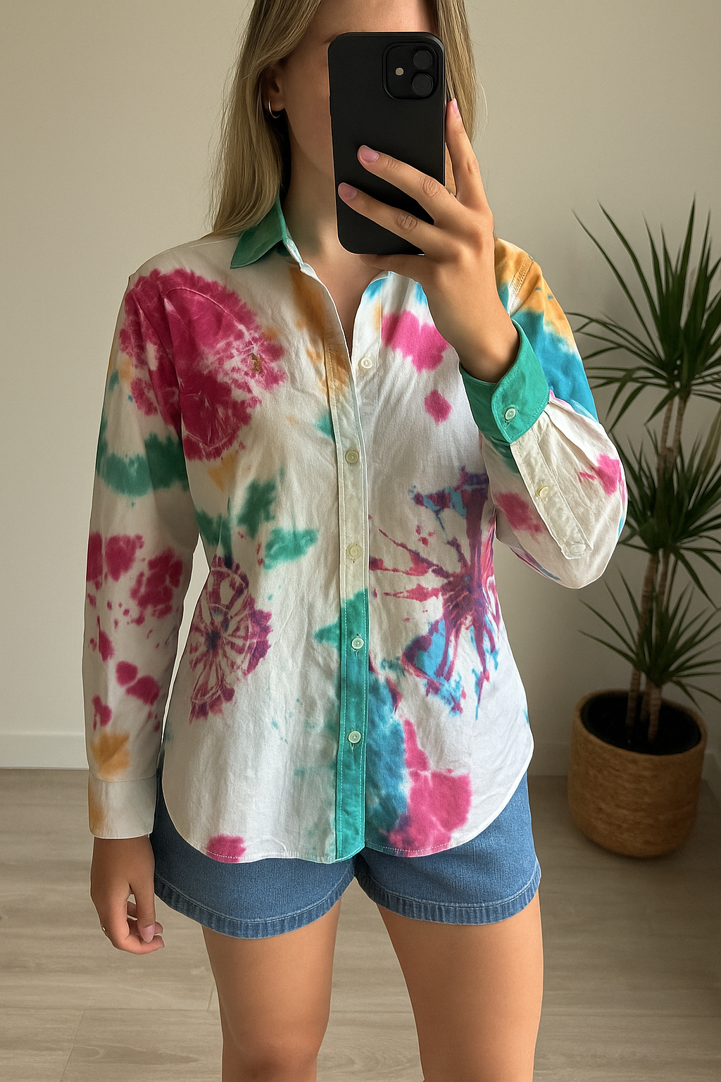 Chemise unisexe tie and dye multicolore T.40/42