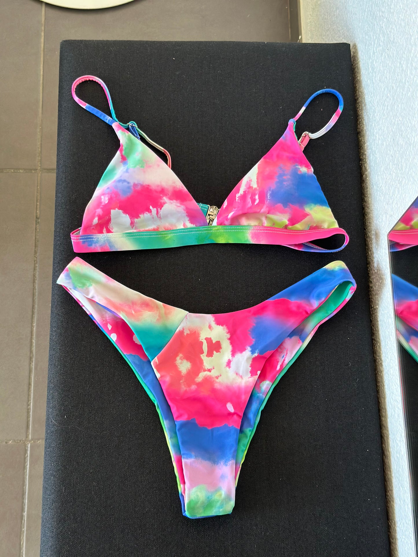 Maillot de bain 2 pièces motif galaxie multicolore T.36