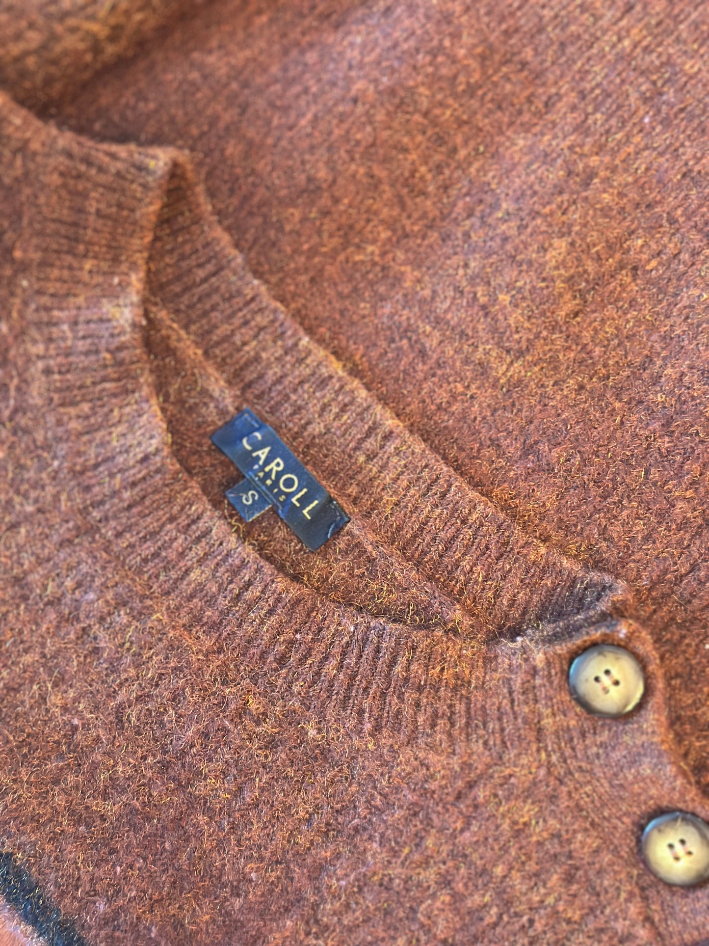Pull en laine rayé marron T.36