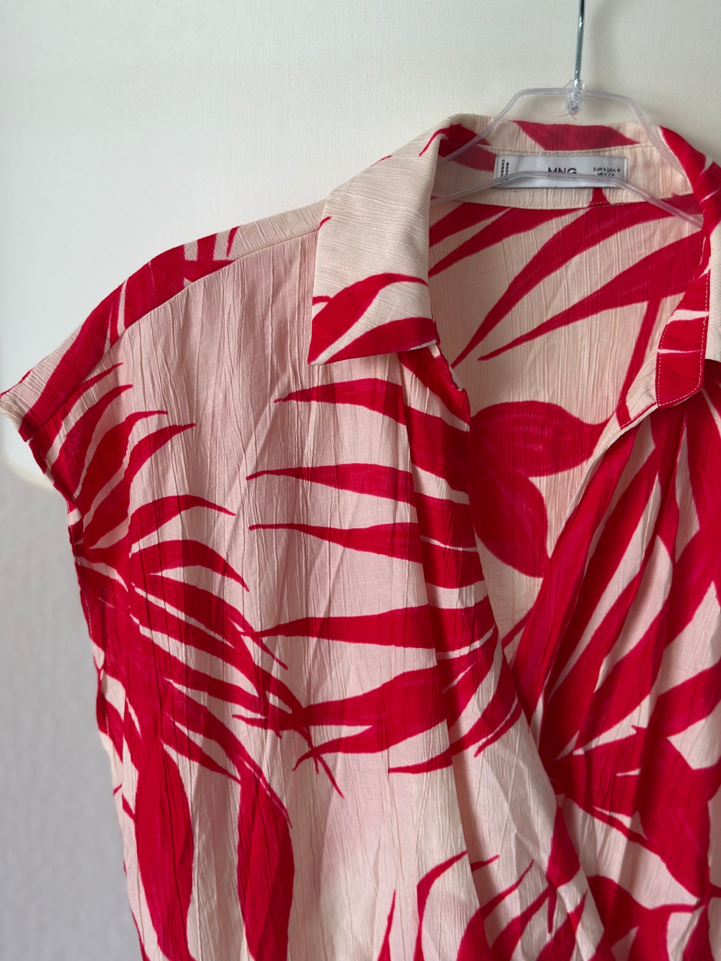 Robe midi fleurie rose T.36