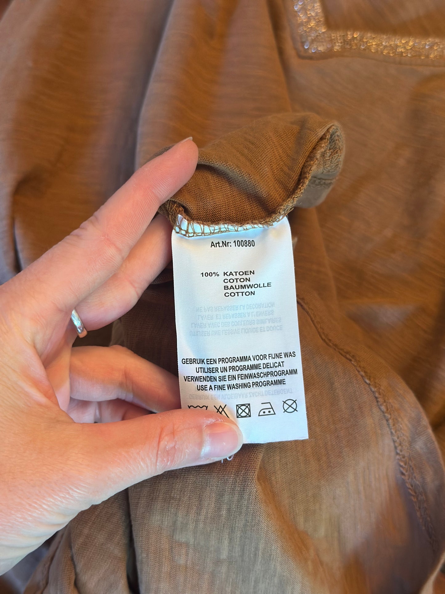 T-shirt Sora camel irisé – Taille M