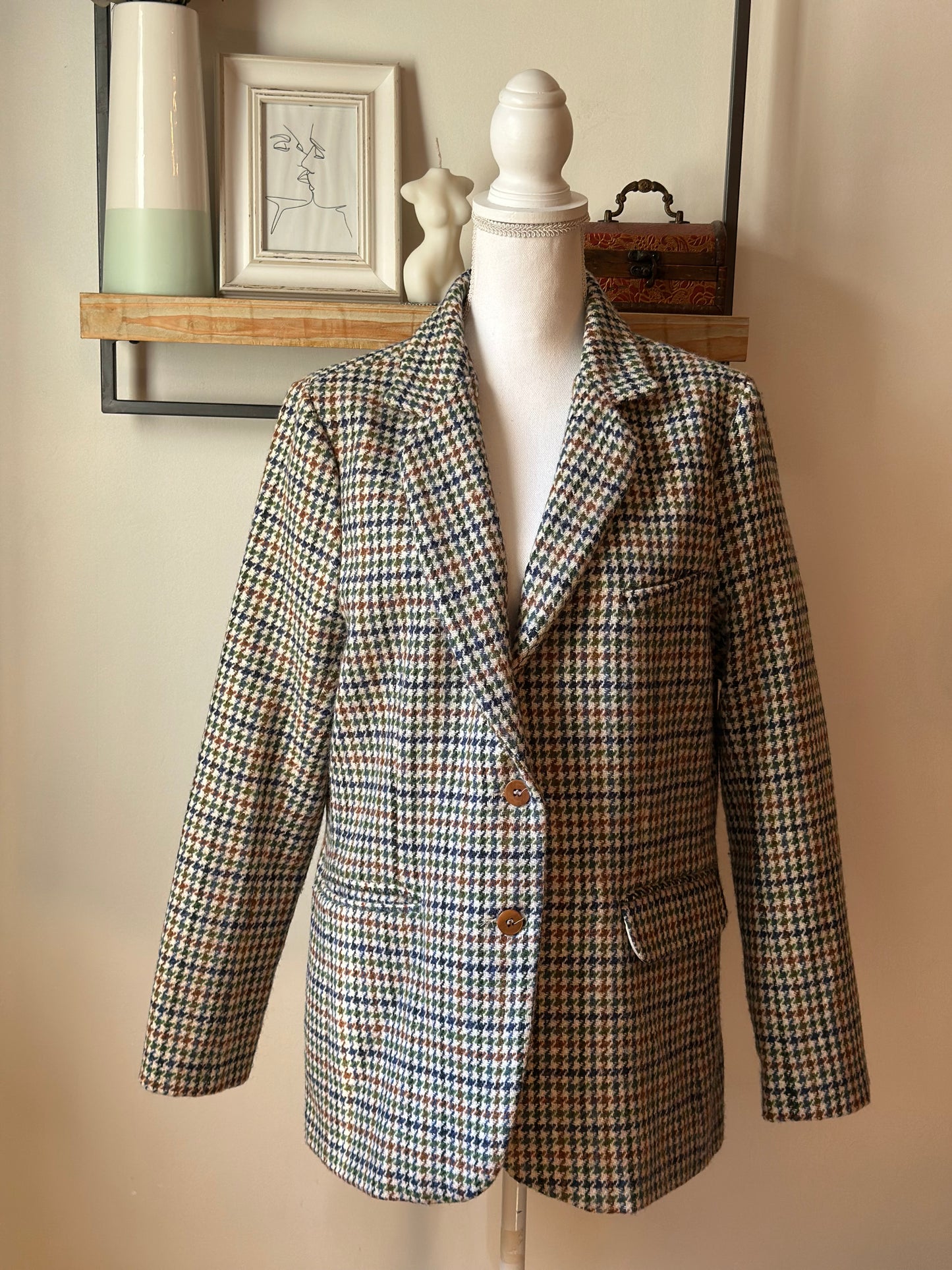 Veste de blazer en laine Ralph en laine à motif pied-de-poule T.36