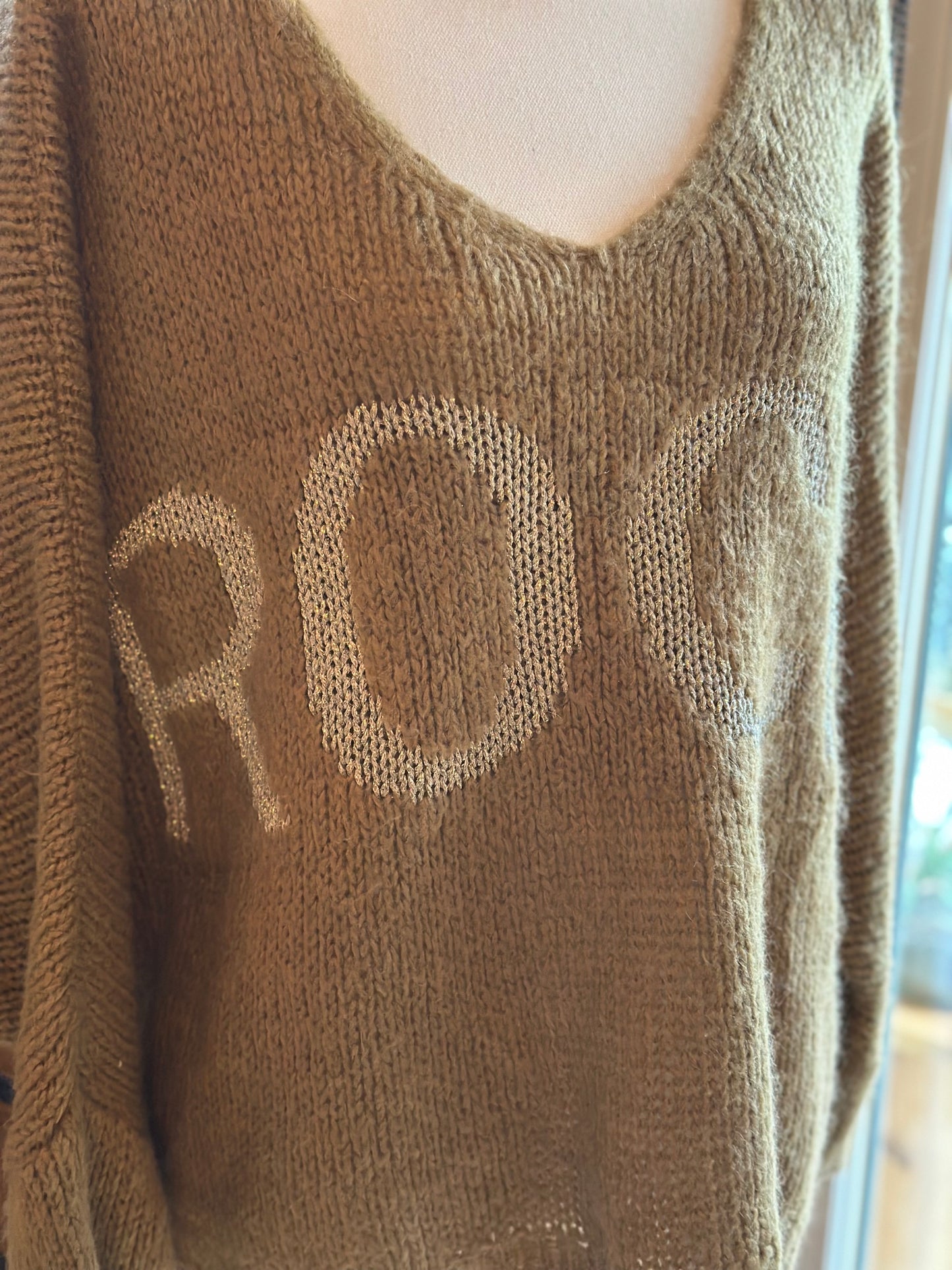 Pull camel à en laine et mohair “ROCK” T.U