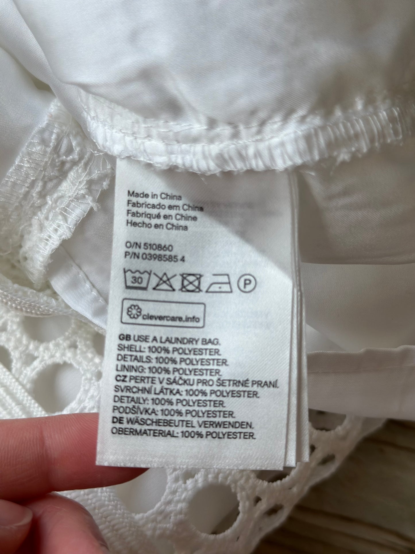 Robe d'été blanche ajourée, taille 36 - H&M
